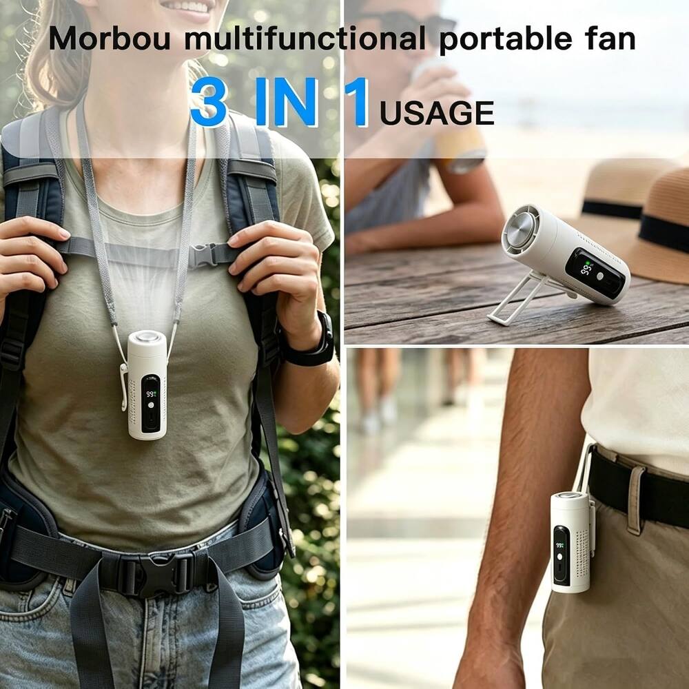 Morbou multifunctional portable fan  
3 IN 1 USAGE