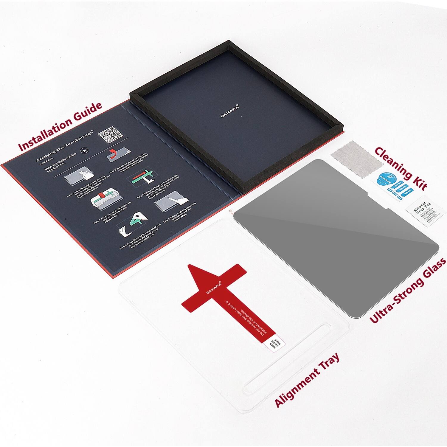 Guide Installation u Te Alignment EMPS -i SL - - - - BAAA Cleaning Kit Ascongt Pa PIap n Glass BAHARA ntio mum - - - - Ultra-Strong - NUTIU - Tray Alignment