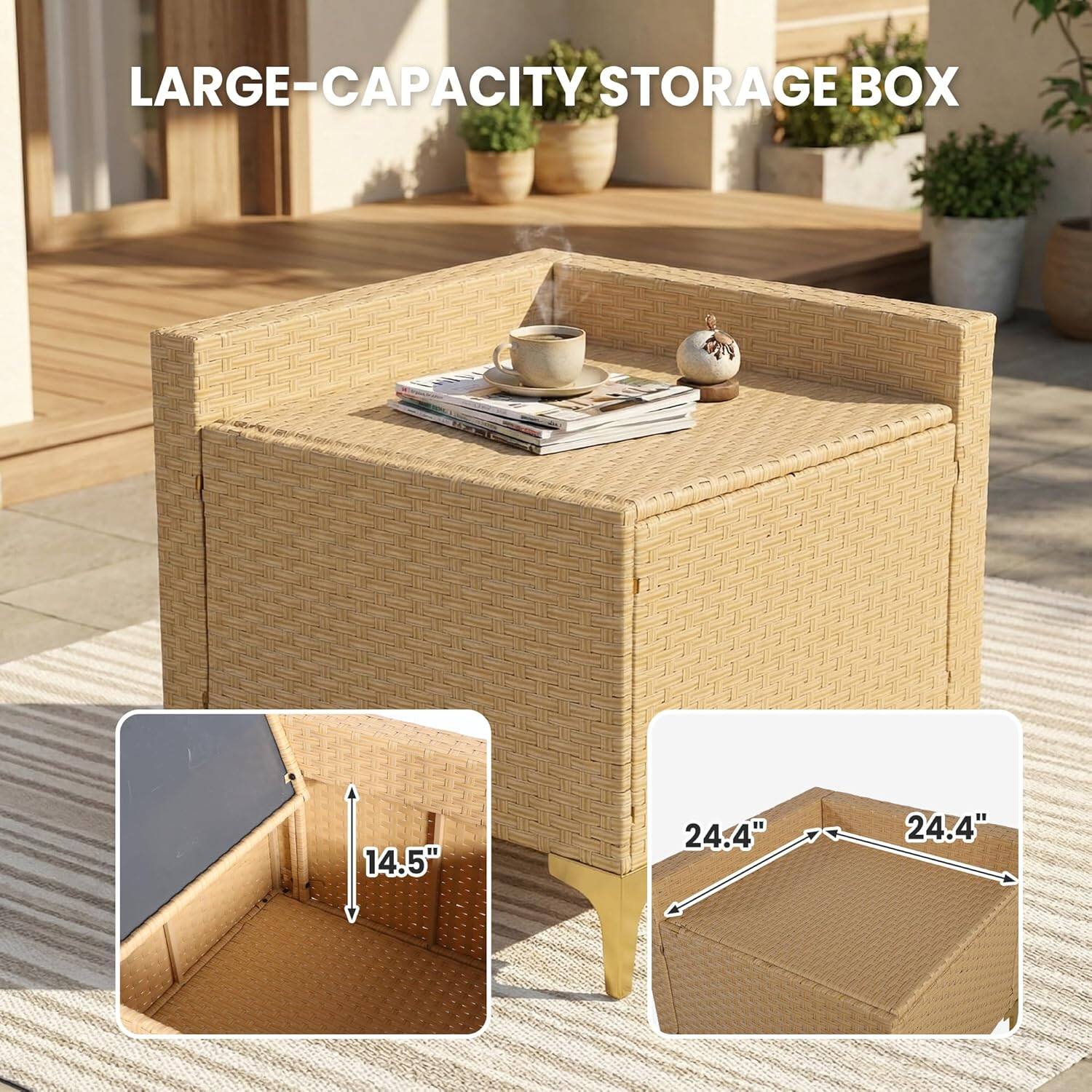 LARGE-CAPACITY STORAGE BOX  
14.5" x 24.4" x 24.4"