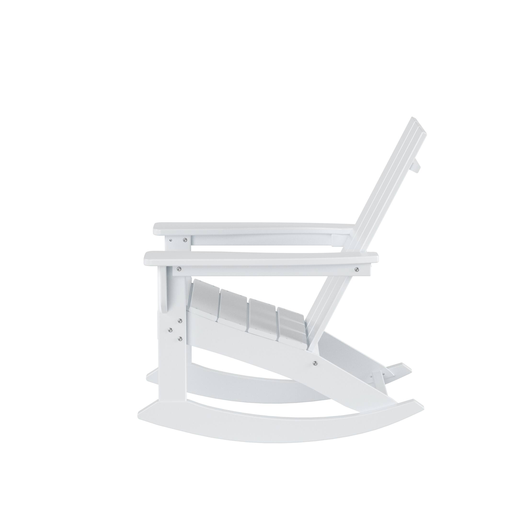 Alt View 4. WestinTrends - WestinTrends Ashore Outdoor Patio Modern Adirondack Rocking Chair - White.