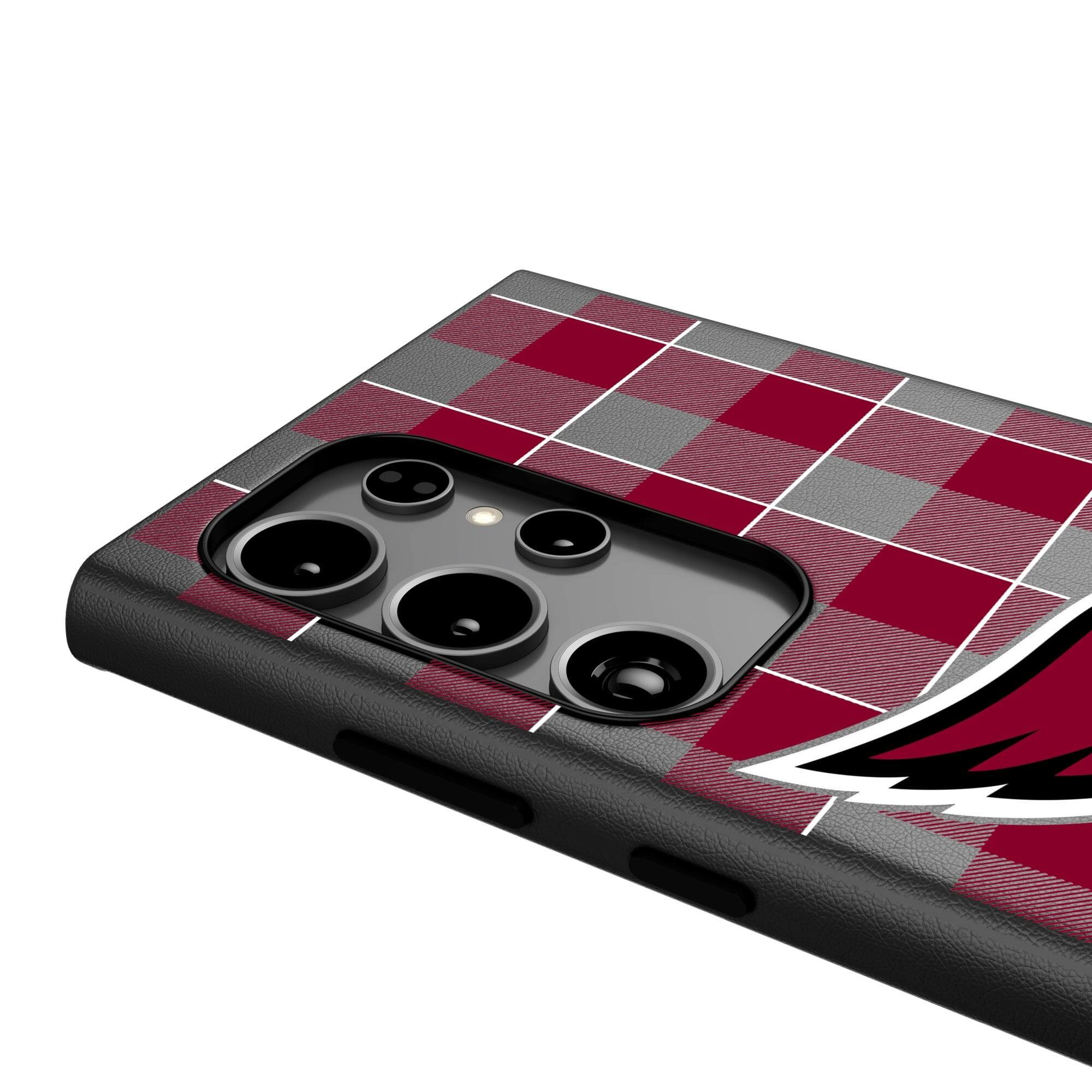Alt View 3. Keyscaper - Arizona Cardinals Plaid Galaxy Magnetic Bump Case - S25 - Black.