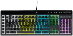 CORSAIR - K55 RGB Pro LITE Full-size Wired Dome Membrane Gaming Keyboard with Elgato Stream Deck Software Integration - Black - Front_Zoom
