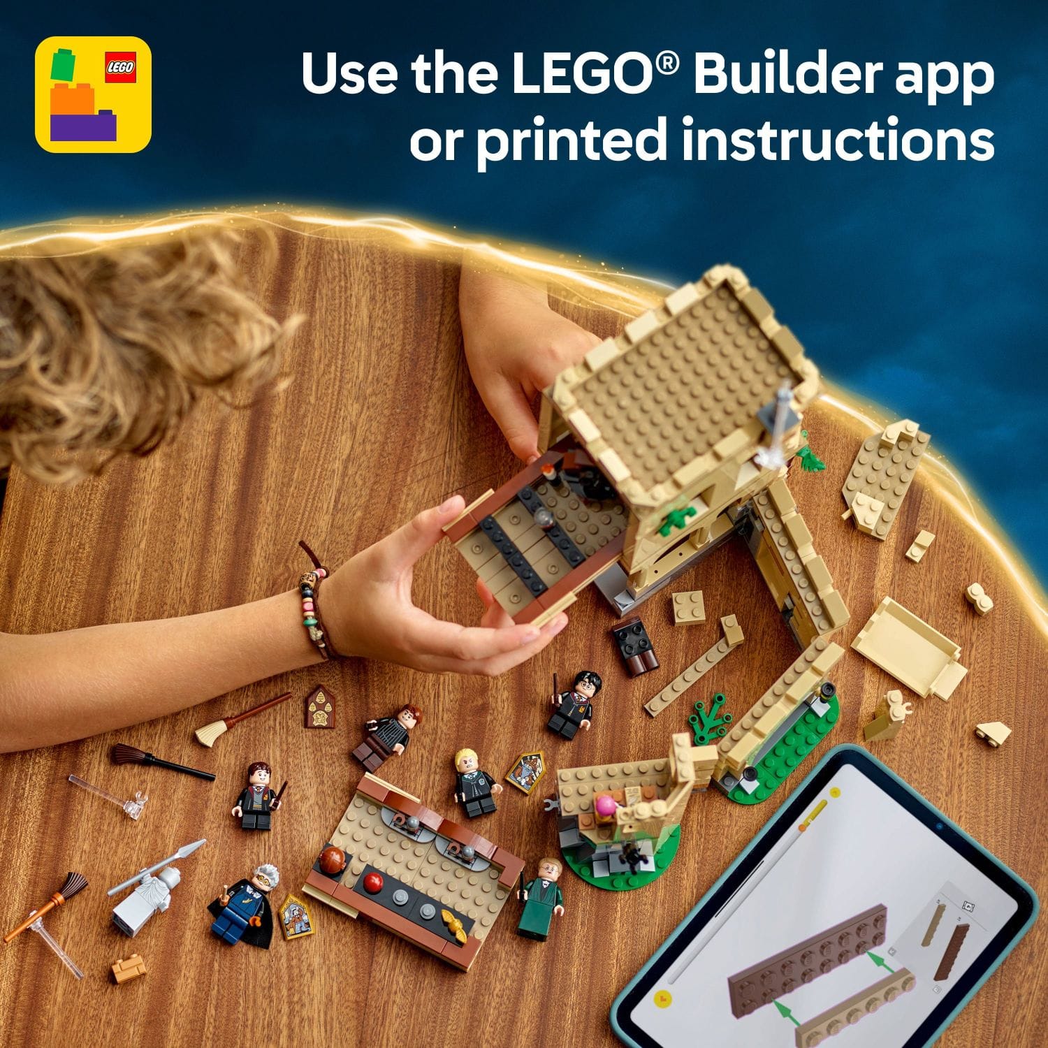 Use the LEGO Builder app or printed instructions.