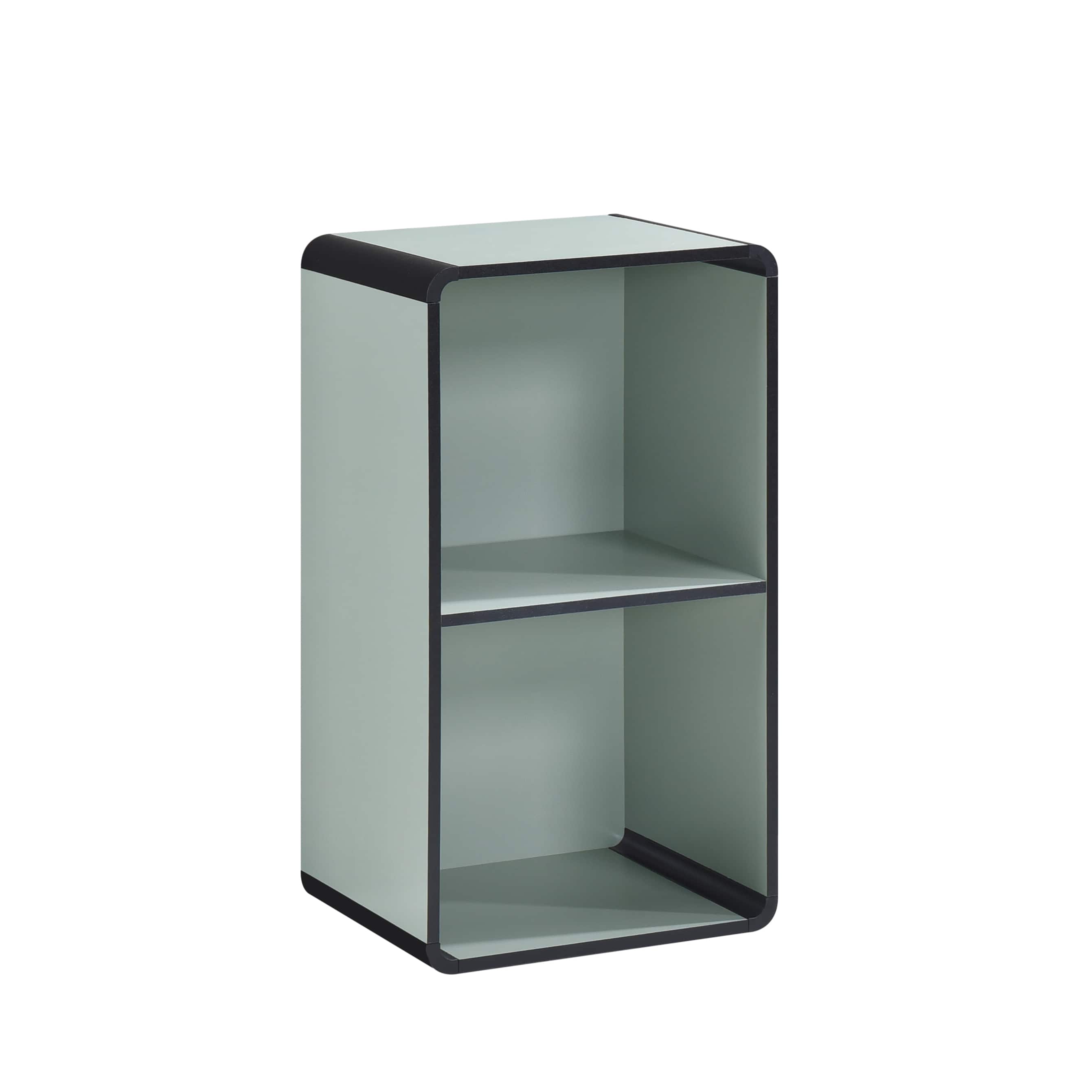 Kings Brand Furniture - Dothan Wood 2-Cubed Open Bookcase - Storage Shelf Organizer Bookshelf - Green price history on PriceWatchPro