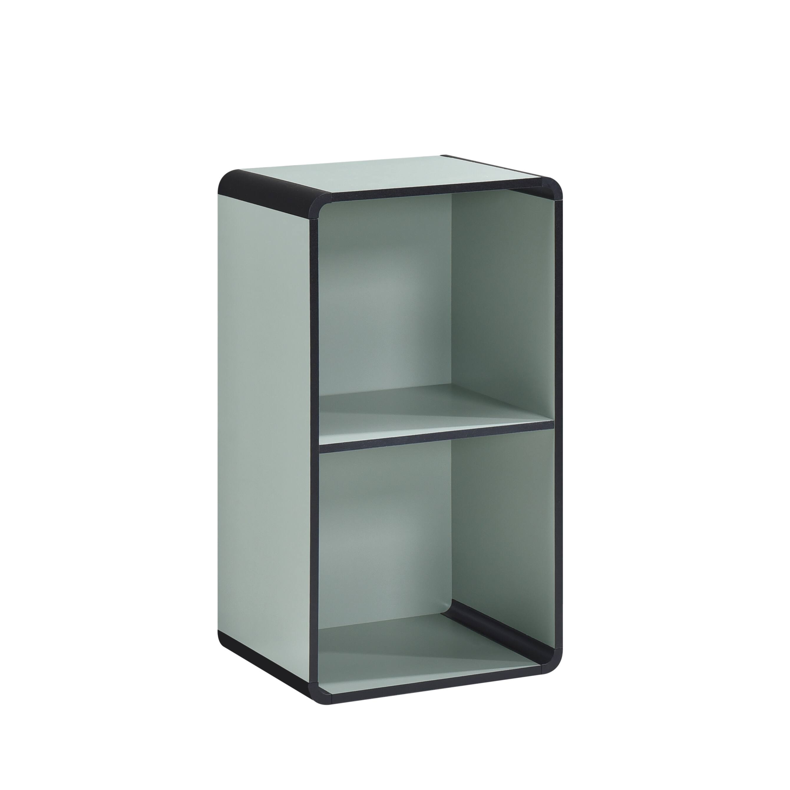 Angle. Kings Brand Furniture - Kings Brand Furniture Dothan Wood 2-Cubed Open Bookcase - Storage Shelf Organizer Bookshelf - Green.