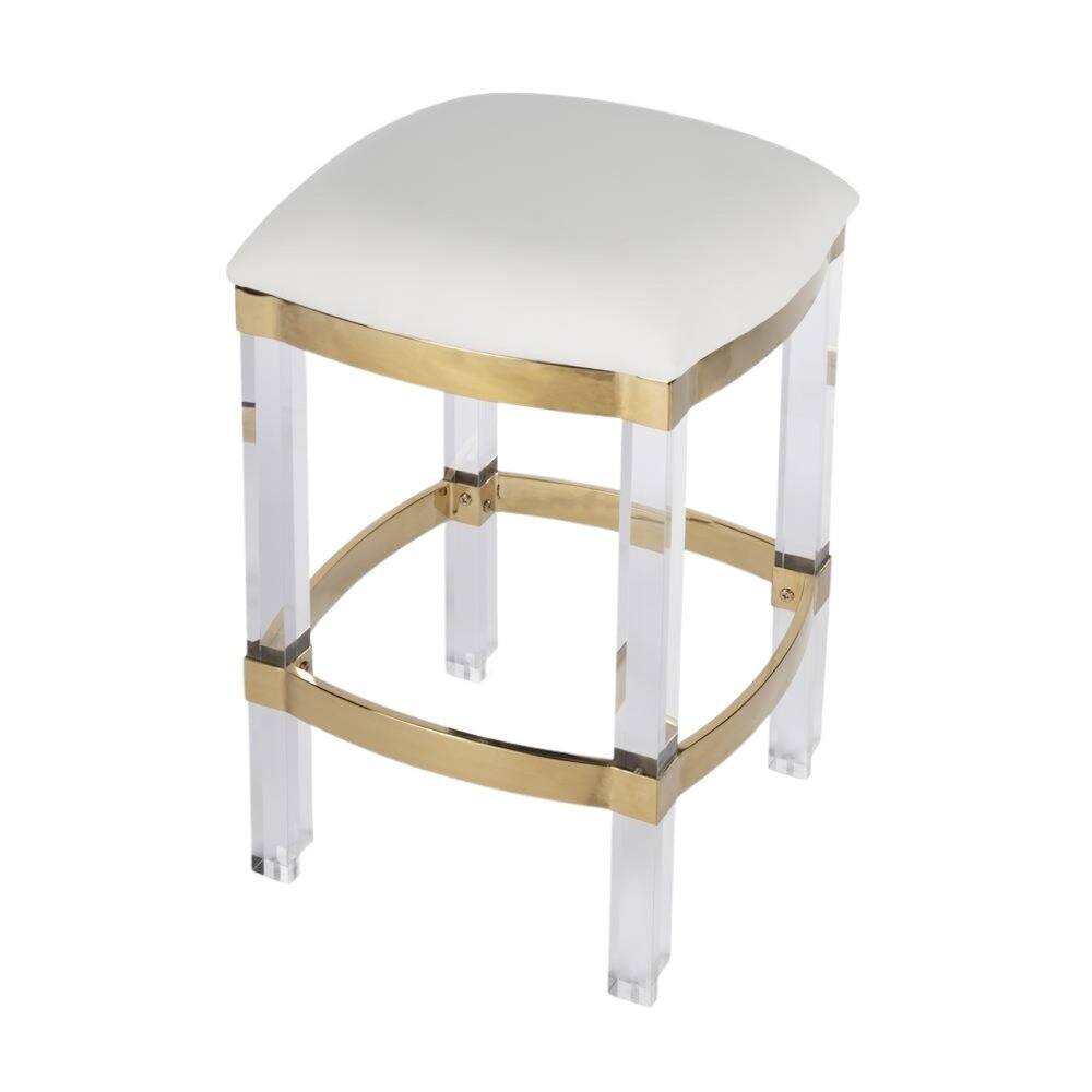 Back. Starlight Canyon Home - Clear Chair Acrylic Stool White Acrylic Furniture Acrylic Chair Stool - White.