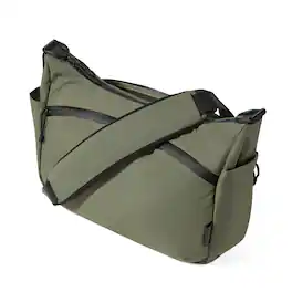 ALPAKA - Flight Satchel 11L Messenger & Crossbody Bag for Work Travel, Fits 12.9" Tablet, Luggage Pass-Through - Green Axoflux 210D