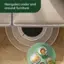 Navigates under and around furniture