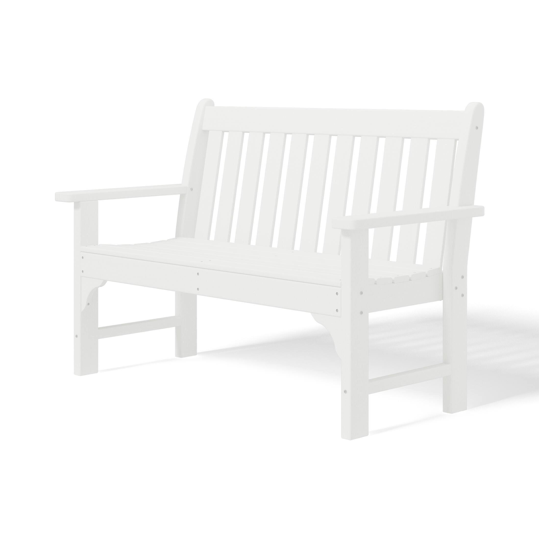 Alt View 3. WestinTrends - WestinTrends Malibu Outdoor 2-Person All-Weather HDPE Front Porch Garden Bench - White.