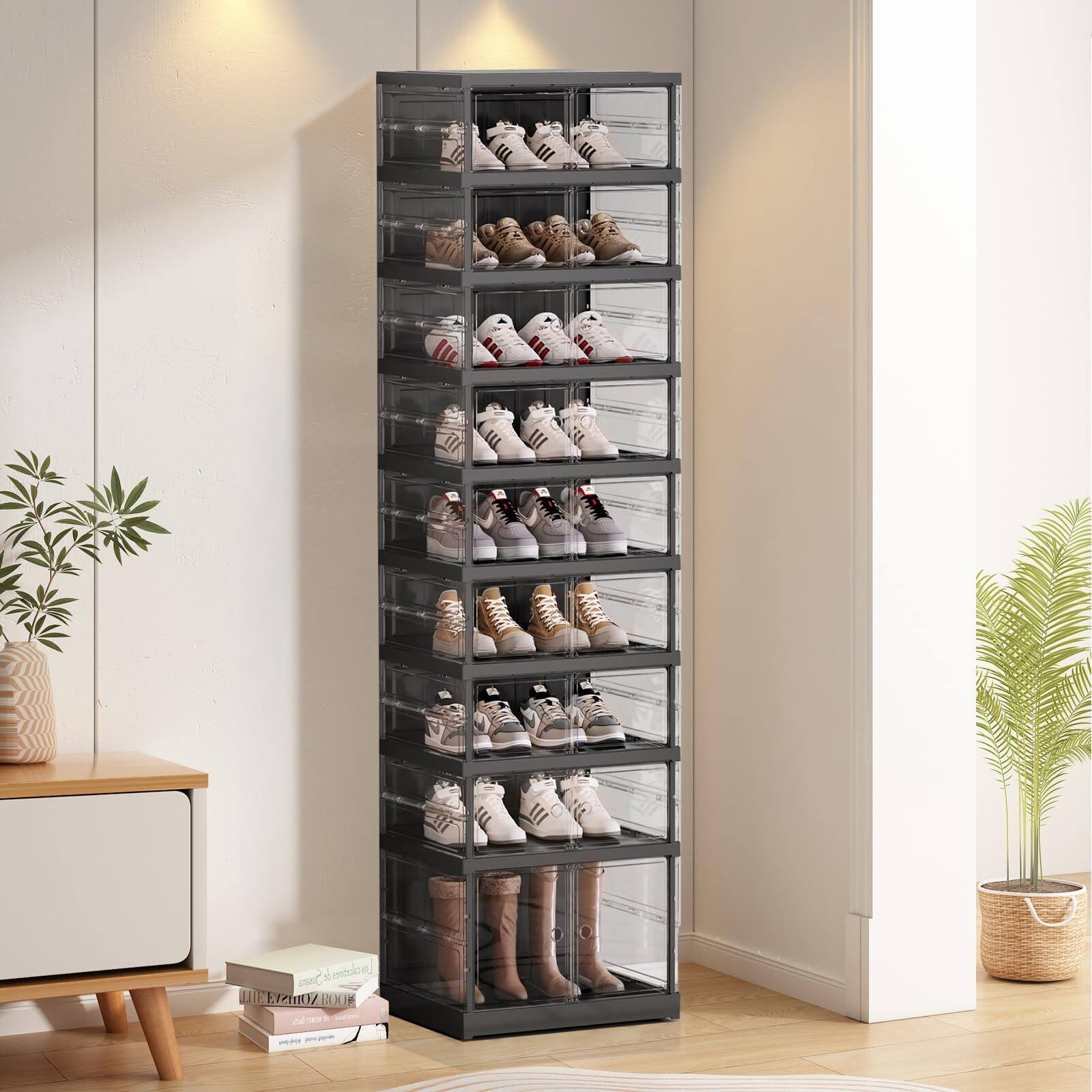 9 Tiers -18 Pairs Transparent Black