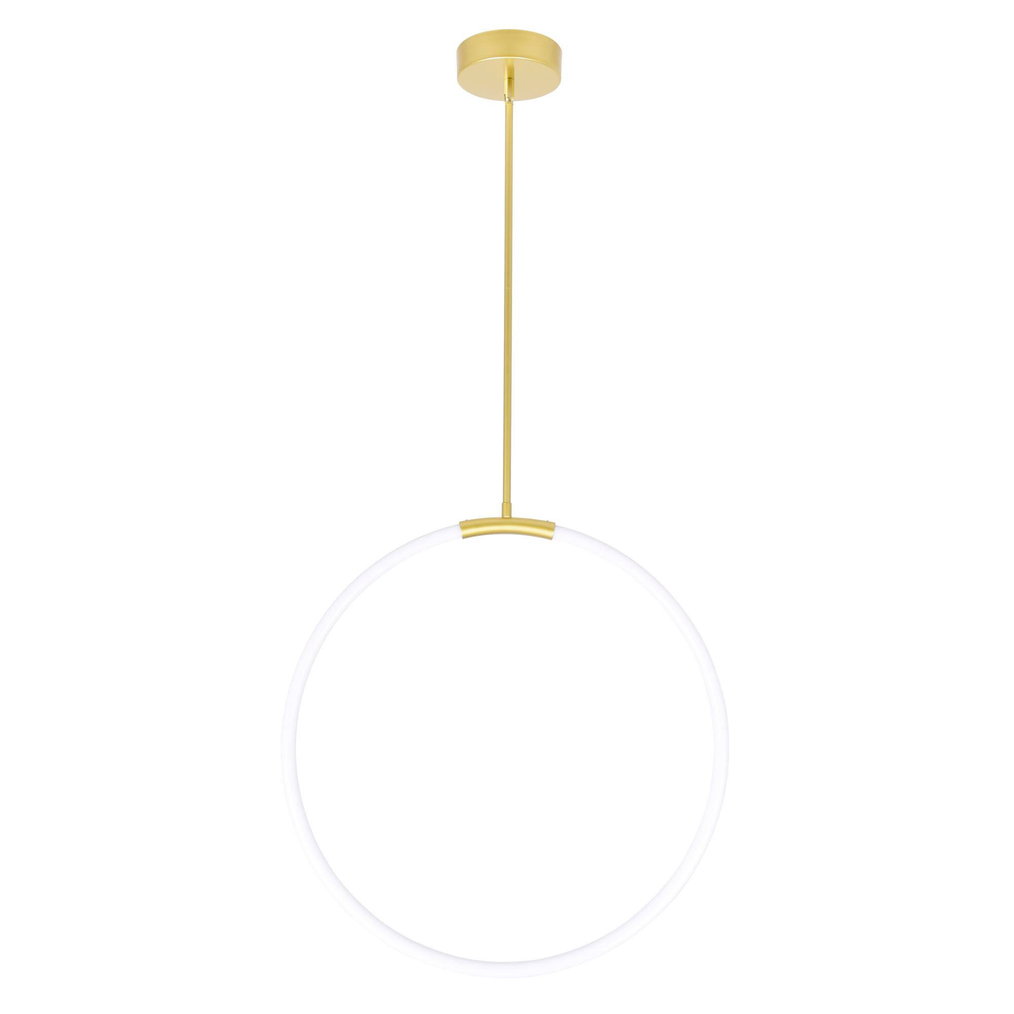 Alt View 2. CWI Lighting - Hoops 1 Light LED Chandelier With Satin Gold Finish - Satin Gold.
