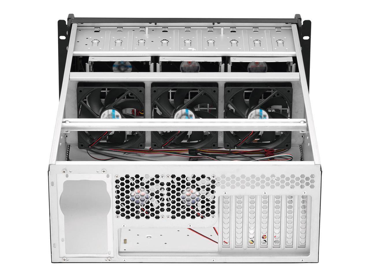 Alt View 2. Rosewill - Rosewill 4U Server Chassis | 15x3.5" HDD | E-ATX | 6x120mm/2x80mm Fans | 2xUSB3.0 | Lock | Silver/Black - RSV-L4500U - Silver/Black.