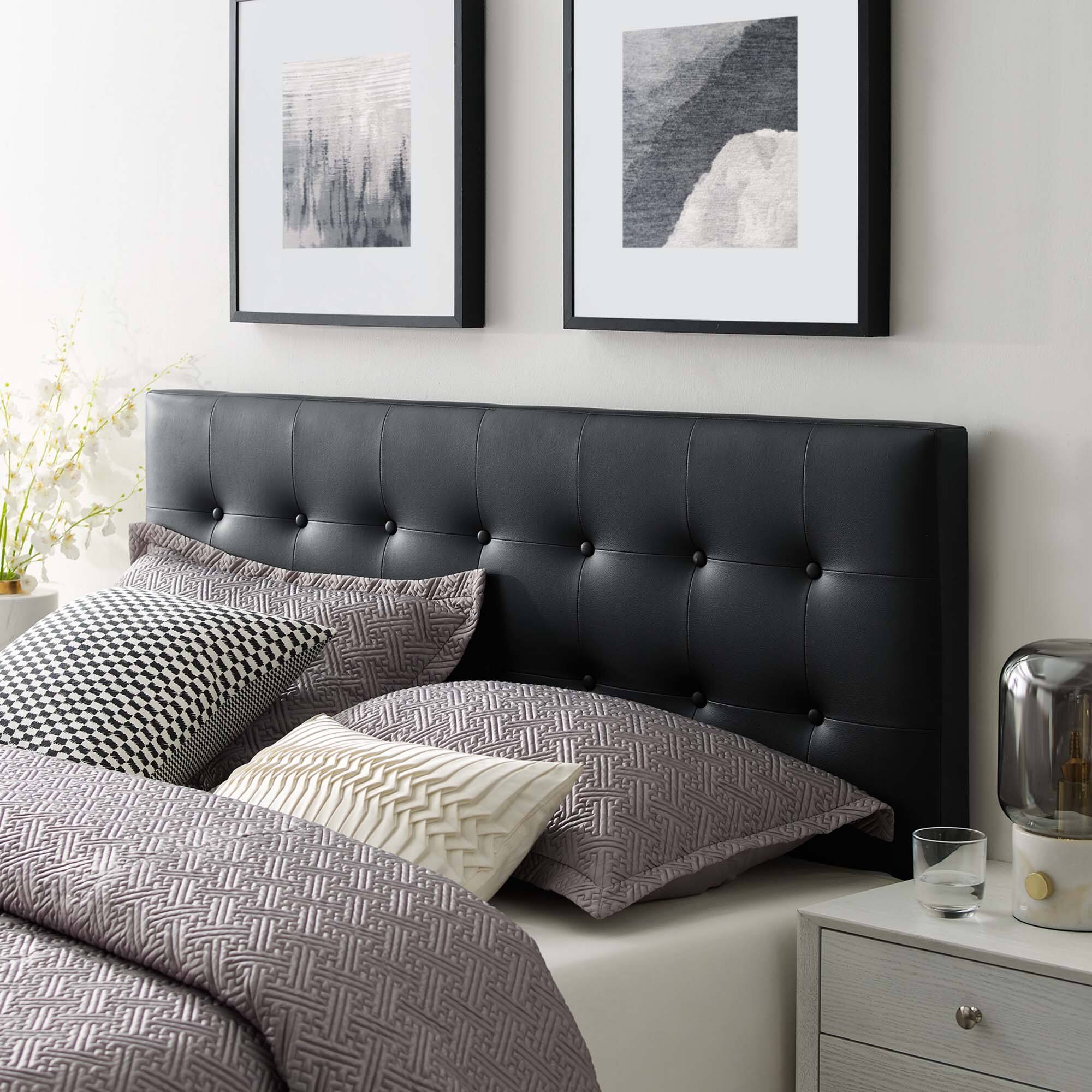 Alt View 1. Modway - Emily Upholstered Vinyl King Headboard by Modway - Black.