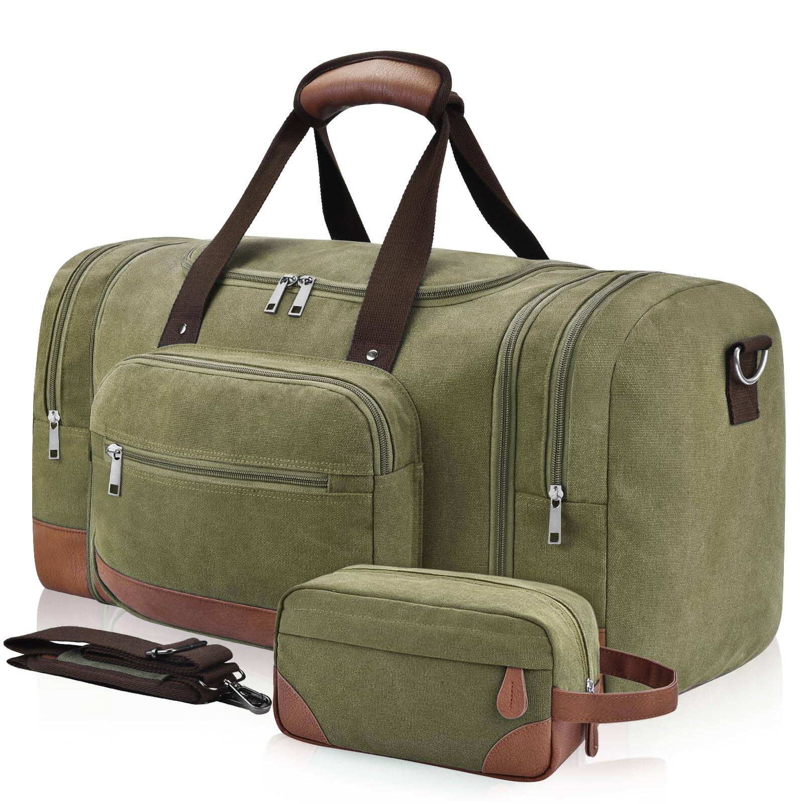 Front. Paradigms Interiors - Expandable Duffle Bag For Men Large-capacity Weekender Water-resistant Mens Bags Traveling Lightweight Dura... - I Army Green + toiletry bag.