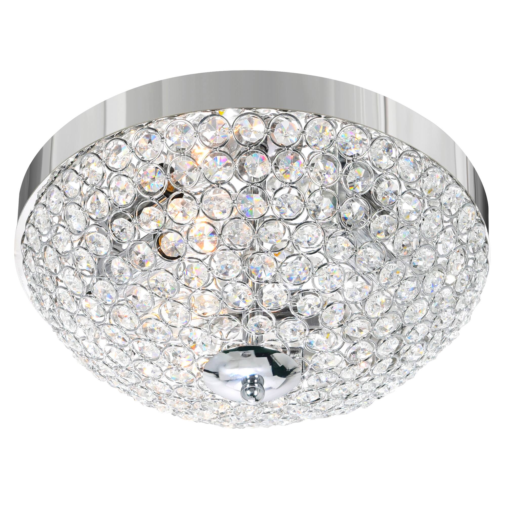 Left. CWI Lighting - Globe 3 Light Bowl Flush Mount With Chrome Finish - Chrome.