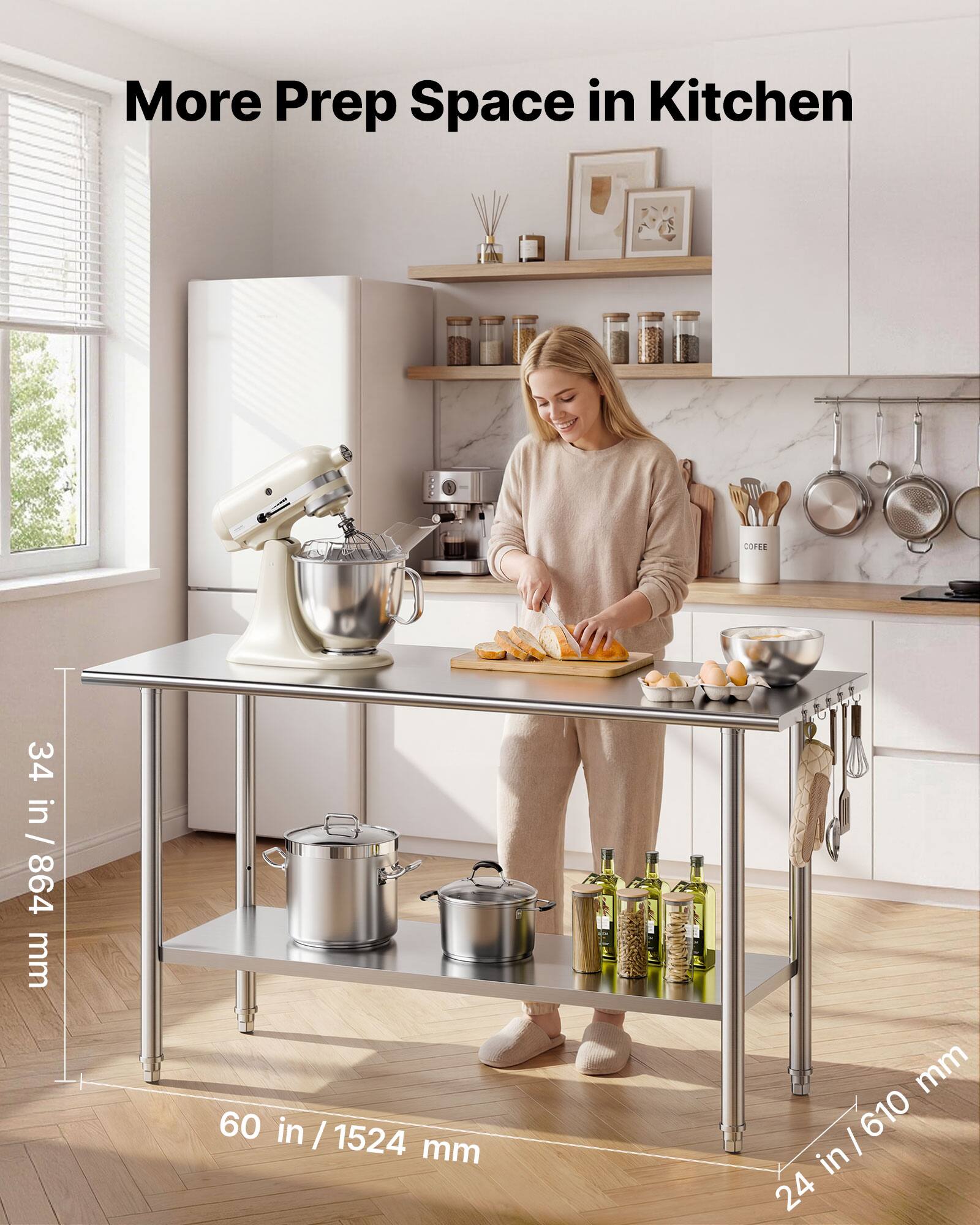 More Prep Space in Kitchen

COFFEE

34 in / 864 mm

60 in / 1524 mm

24 in / 610 mm