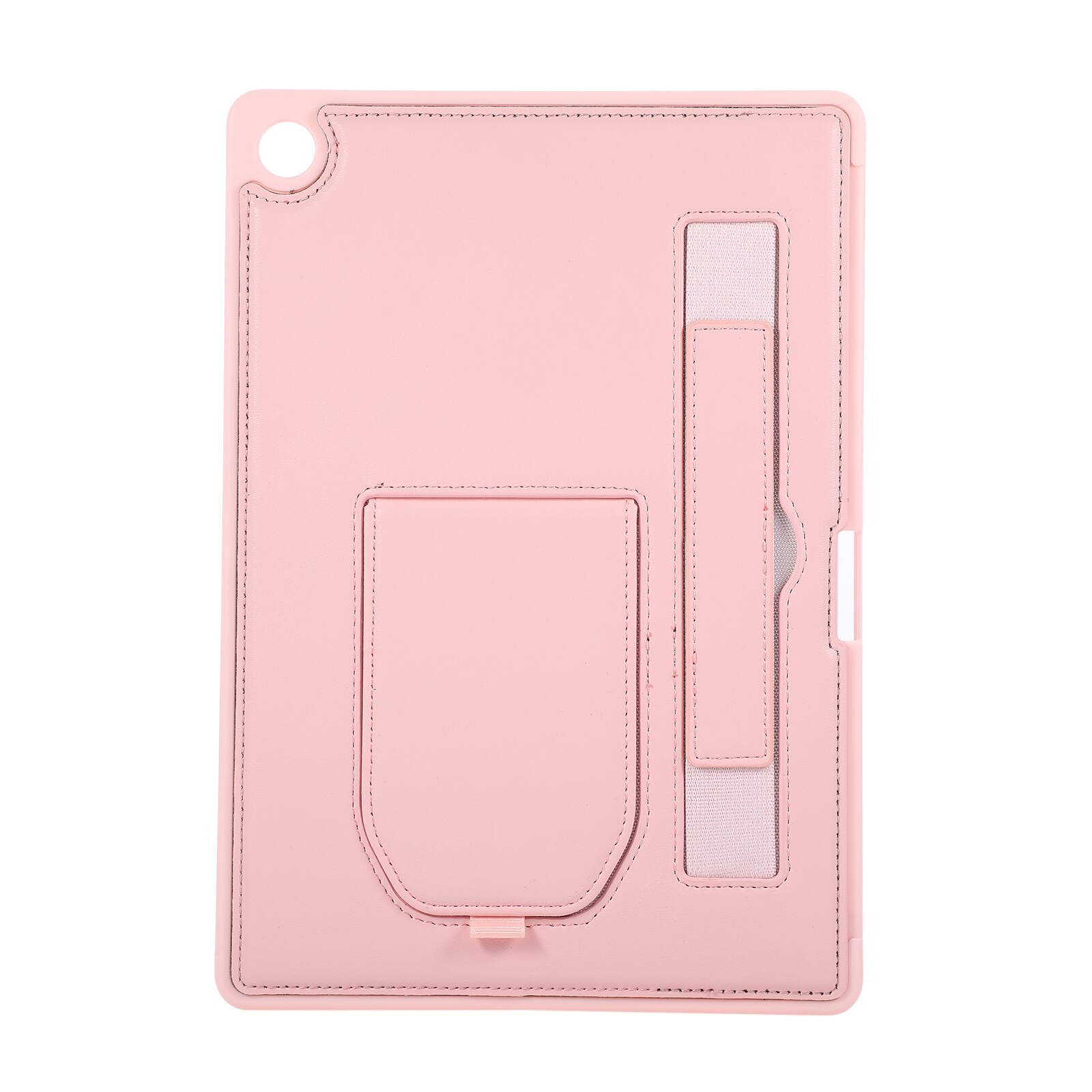 Alt View 4. Dteck - Shockproof Case for Samsung Galaxy Tab A11+ with Hand Strap and Foldable Kickstand, PU Leather TPU Protective Cover - Pink.