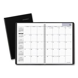 AT-A-GLANCE - DayMinder Monthly Planner Academic Year Ruled Blocks 12 x 8 Black Cover 14 Month July 2025 to Aug 2026