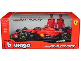 Bburago - Ferrari SF-23 #55 Carlos Sainz Formula One F1 World Championship (2023) "Formula Racing" Series 1/18 Diecast - Orange