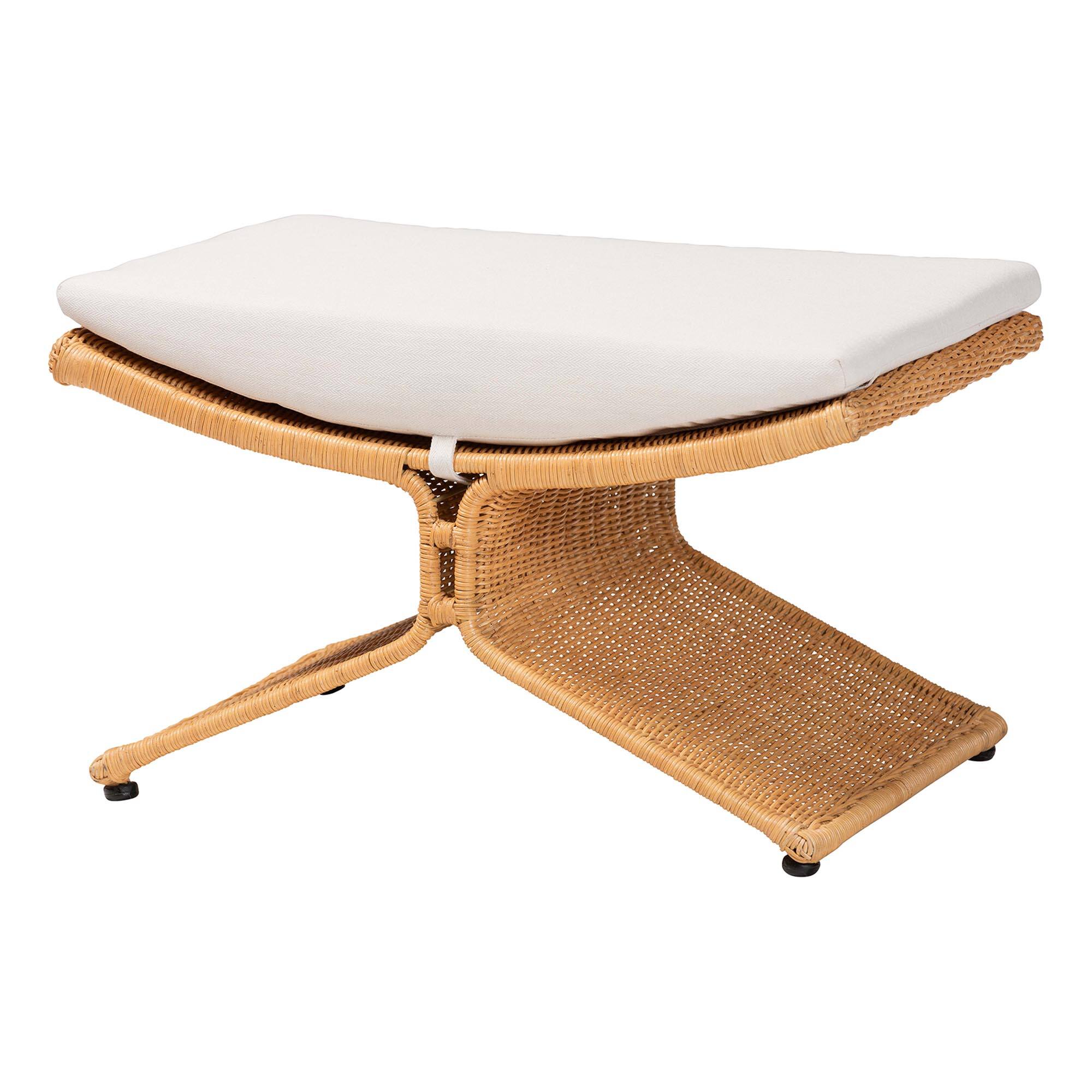 bali & pari - Reya Natural Rattan Footstool - Sculptural Handwoven Ottoman with Pedestal Base for Lounge and Living Spaces - Light Honey price history on PriceWatchPro