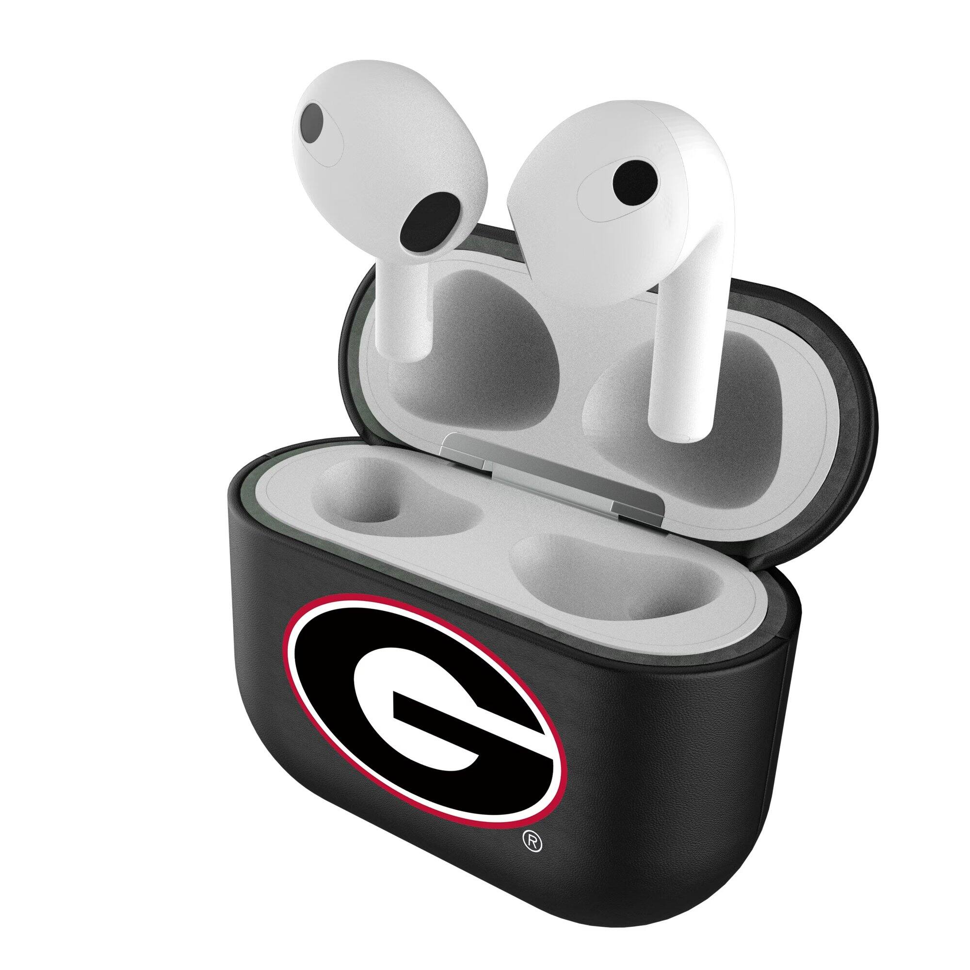 Alt View 3. Keyscaper - Georgia Bulldogs Black Georgia Bulldogs Insignia AirPods 3rd Gen Case Cover - Black.