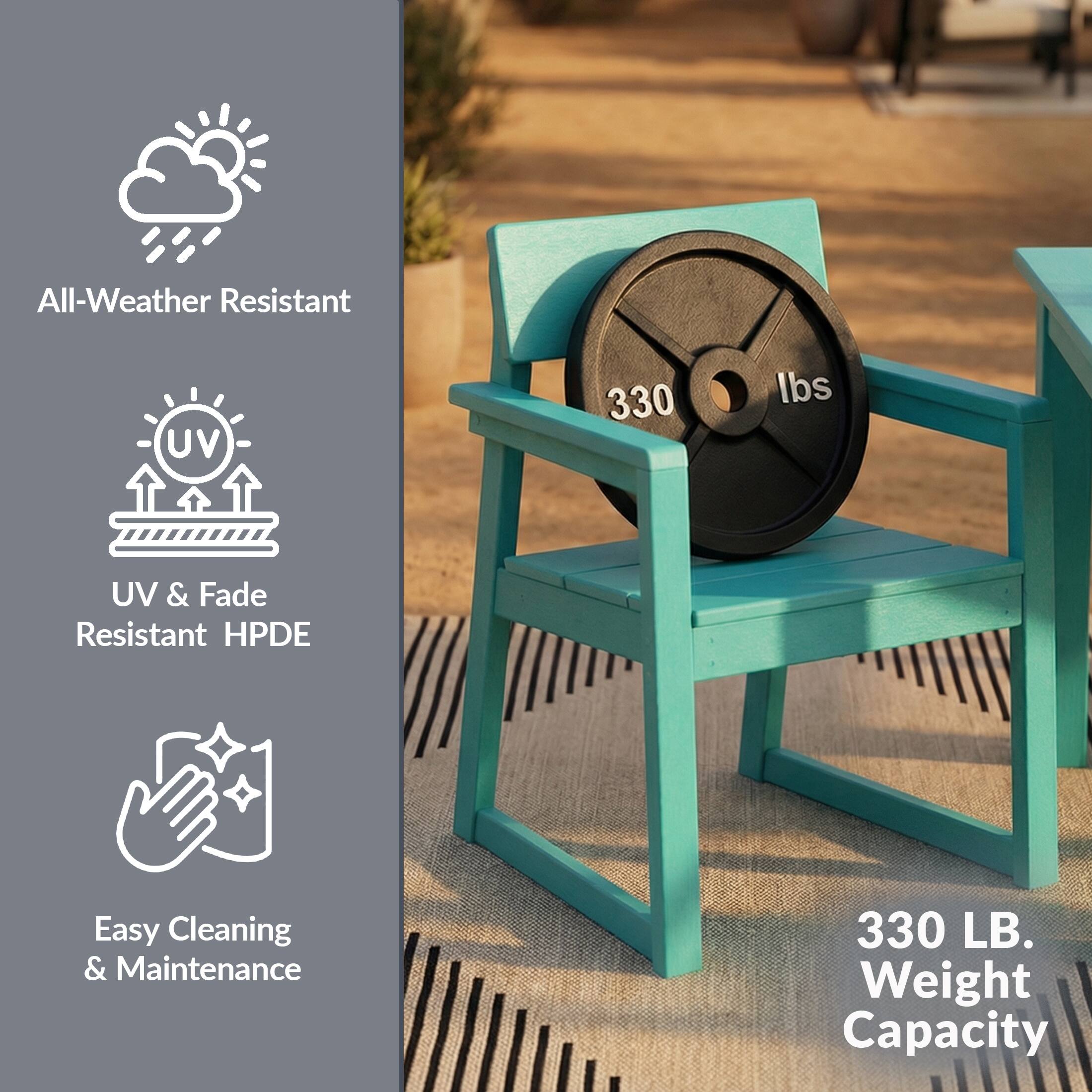 All-Weather Resistant  
UV & Fade Resistant HPDE  
Easy Cleaning & Maintenance  
330 LB. Weight Capacity