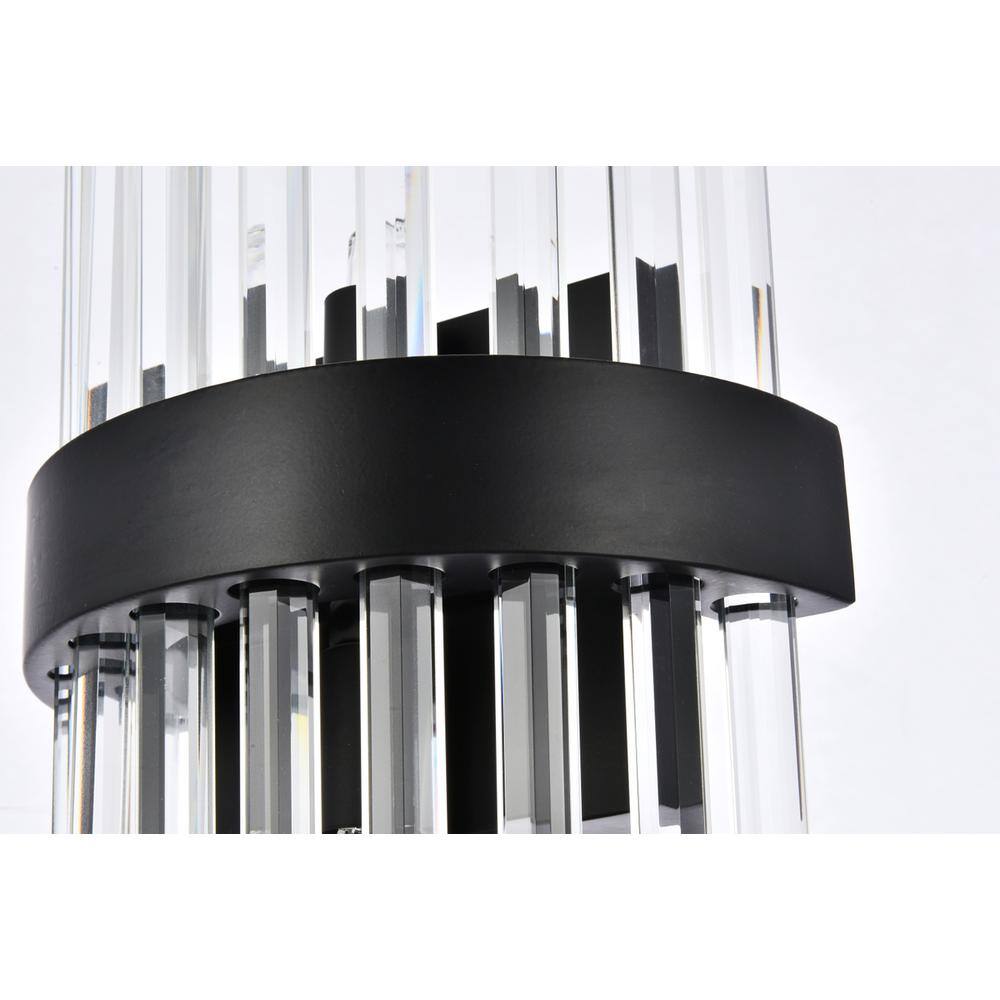 Alt View 2. Elegant Lighting - Dallas 8 inch crystal bath sconce in black - Black.