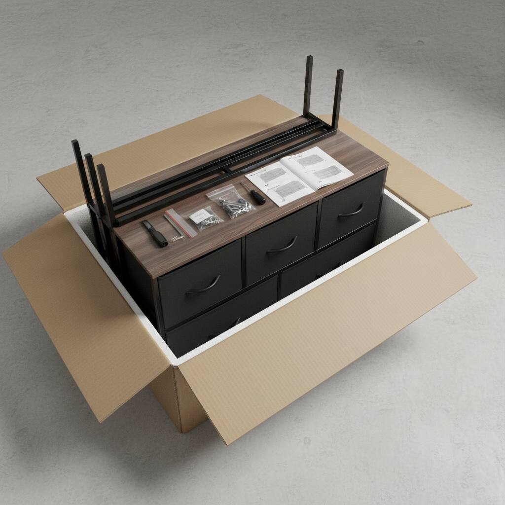 Back. AOITUN - 5-Drawer Fabric Dresser, 39.4" Narrow TV Stand for 43 Inch TV, Tall Storage Chest for Small Bedroom - Black.