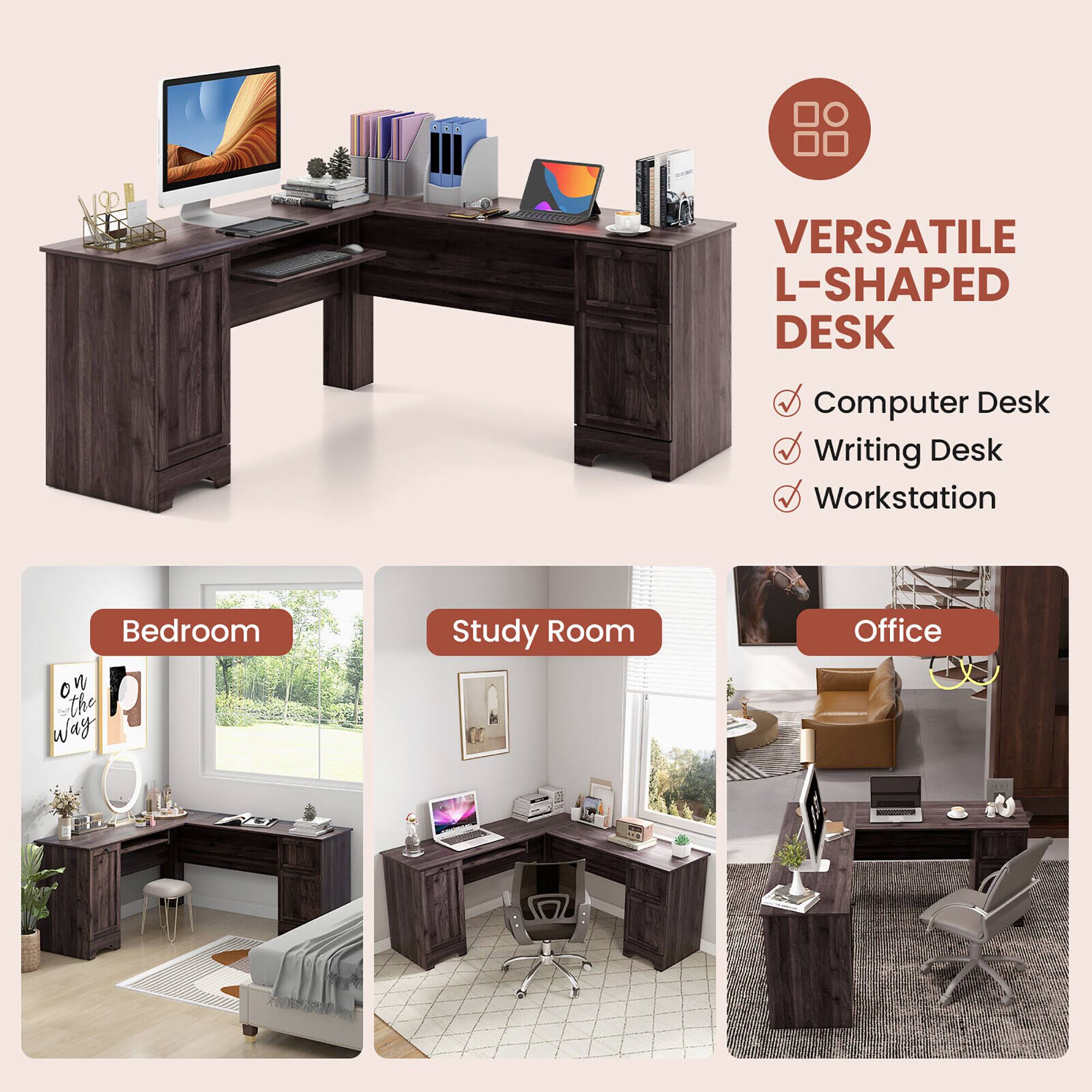 VERSATILE L-SHAPED DESK
Computer Desk
Writing Desk
Workstation
Bedroom
Study Room
Office