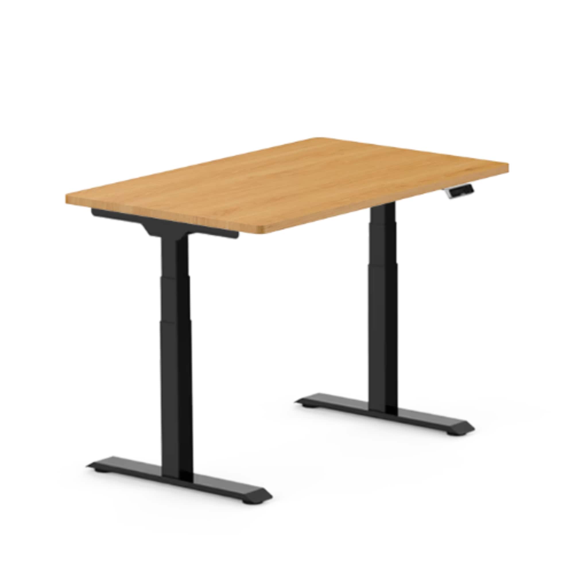 Front. FlexiSpot - FlexiSpot E7 55''W Electric Adjustable Standing Desk Chipboard, Maple/Black - Maple.