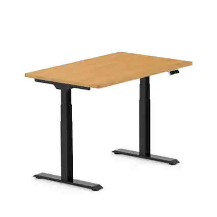 Front. FlexiSpot - FlexiSpot E7 55''W Electric Adjustable Standing Desk Chipboard, Maple/Black - Maple.