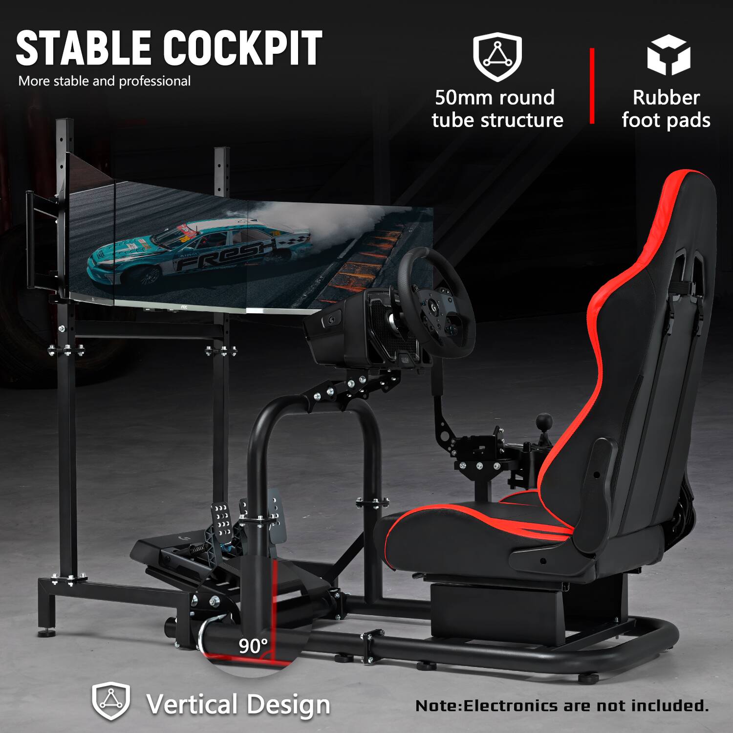 Dardoo 50mm Round Tube Racing Simulator Cockpit Fit for Logitech G29 ...