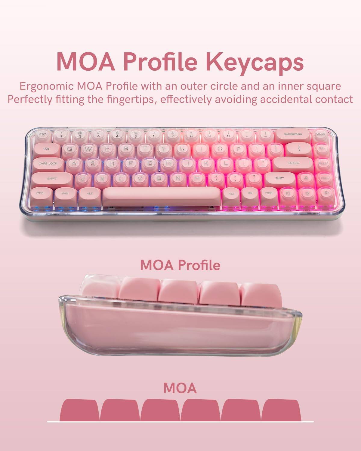MOA Profile Keycaps

Ergonomic MOA Profile with an outer circle and an inner square  
Perfectly fitting the fingertips, effectively avoiding accidental contact

MOA Profile

MOA