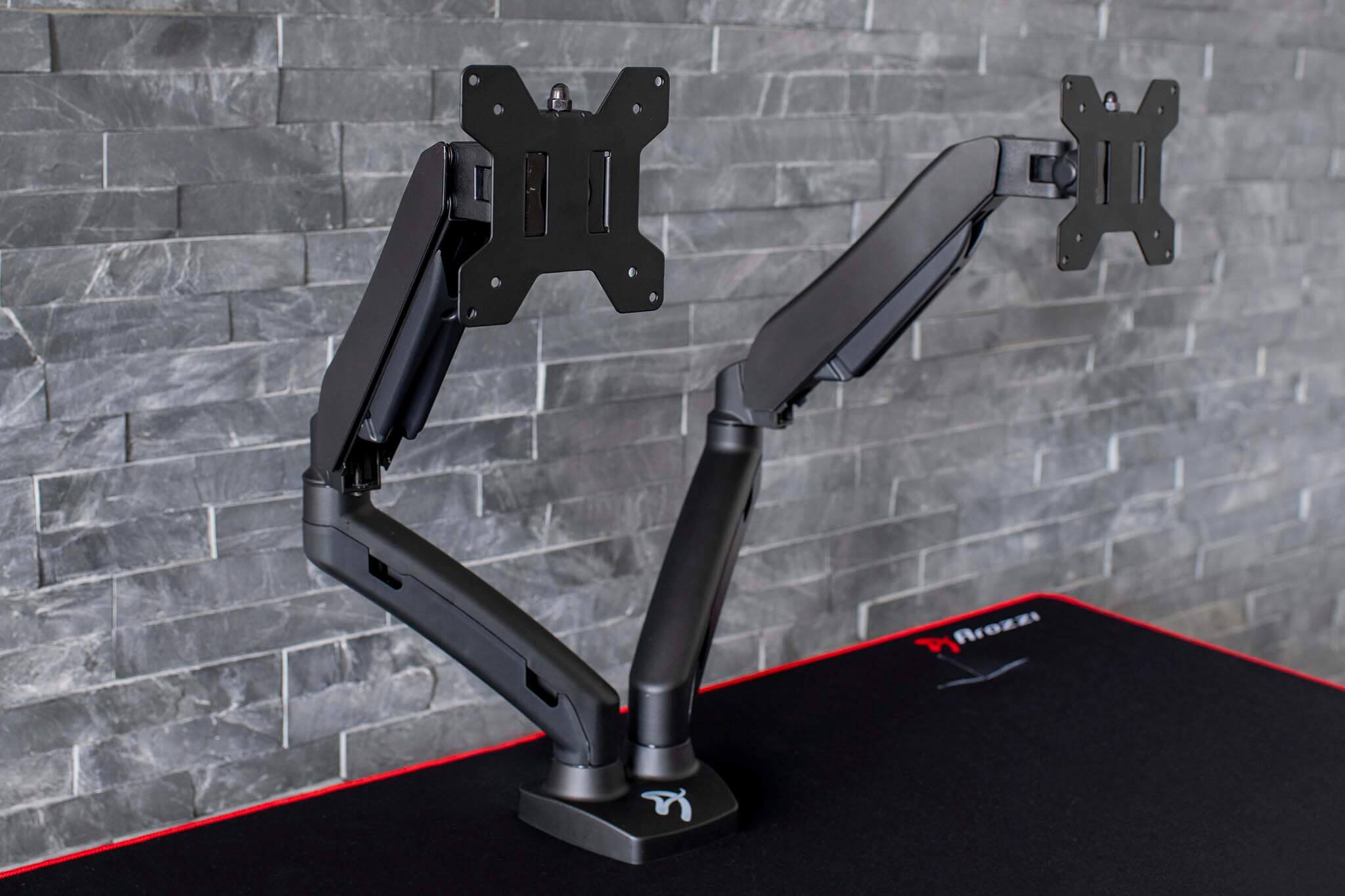 Alt View 2. Arozzi - Arozzi Alzare Duo - Gas Spring Dual Monitor Arm - Black.