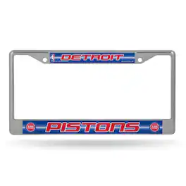 Rico Industries - Detroit NBA Pistons Sparkly Glitter Bling Look Chrome License Plate Frame - Multi