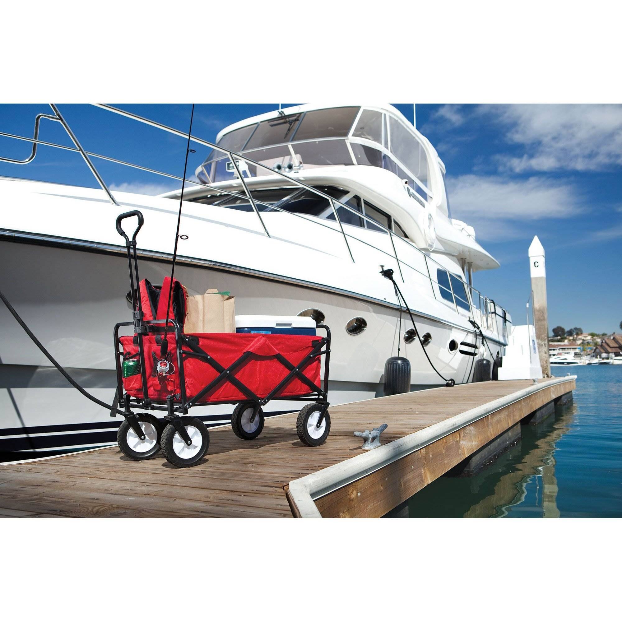 Alt View 5. Mac Sports - Mac Sports Collapsible Folding Outdoor Utility Garden Camping Wagon Cart, Blue - Solid Blue.