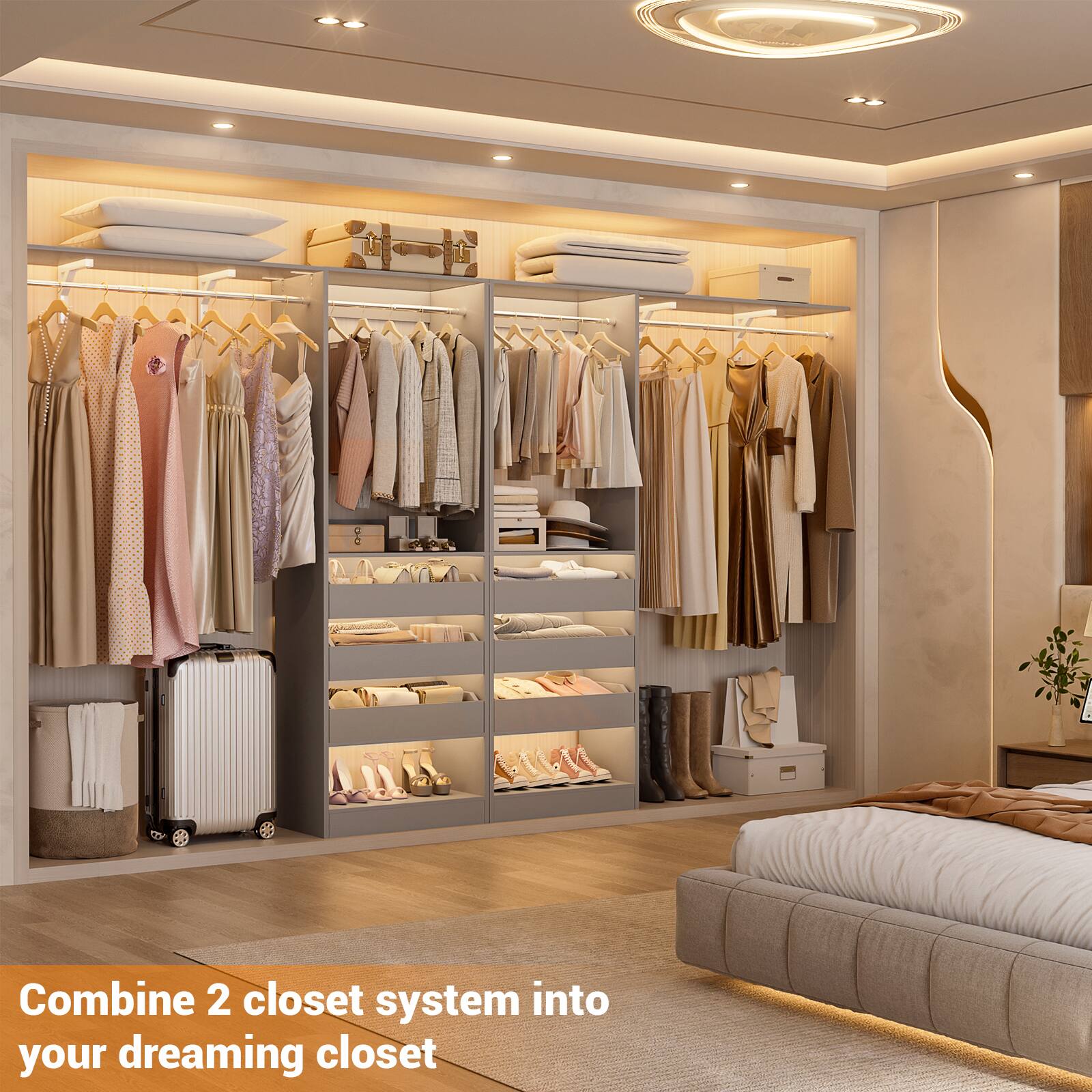Combine 2 closet systems into your dreaming closet