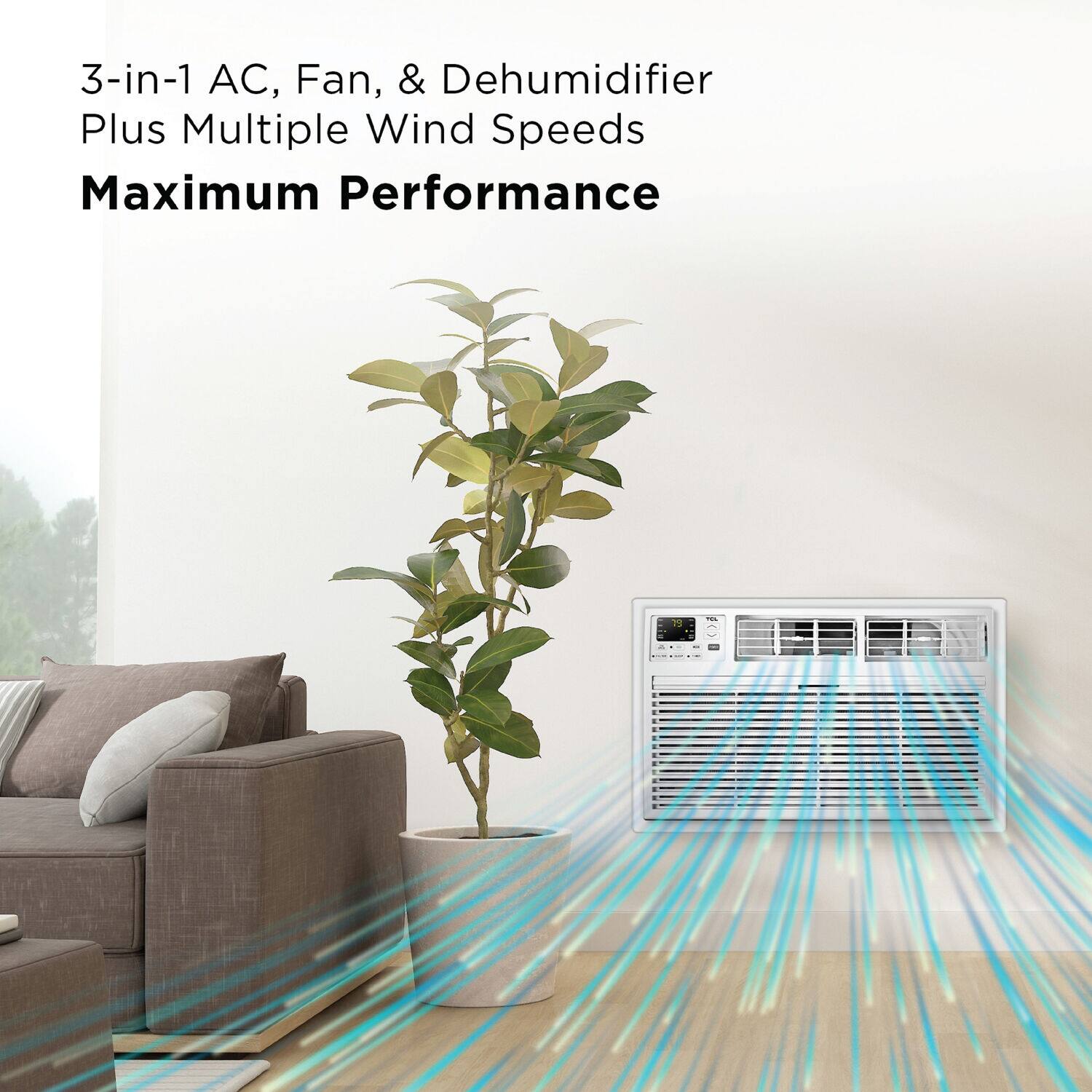 3-in-1 AC, Fan, & Dehumidifier Plus Multiple Wind Speeds Maximum Performance