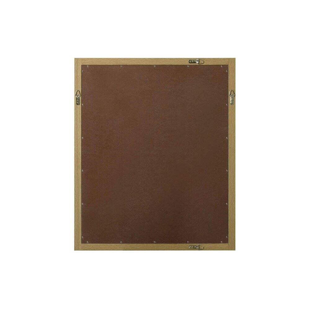 Angle. Elegant Kitchen and Bath - Noah Wooden Rectangle Mirror 30 x 36 in Honey Brown - Honey Brown.