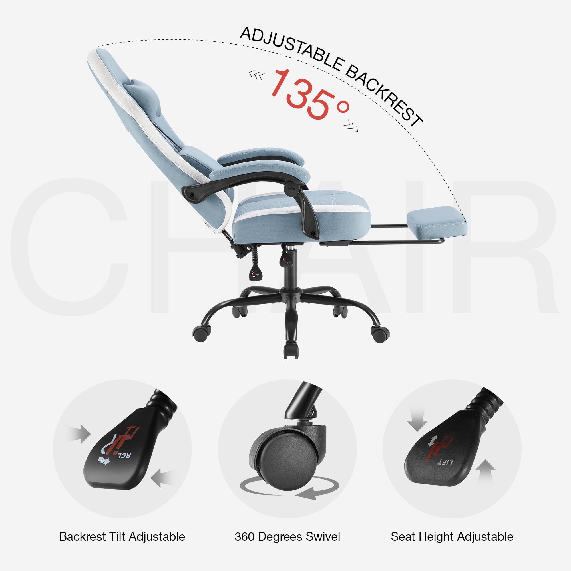 ADJUSTABLE BACKREST

135°

Backrest Tilt Adjustable

360 Degrees Swivel

Seat Height Adjustable