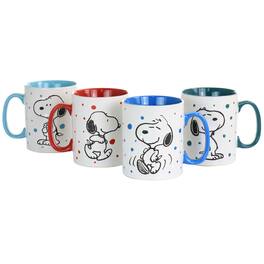Gibson - Peanuts Freckled Joy 15oz Stoneware 4 Piece Mug Set Designs - Assorted
