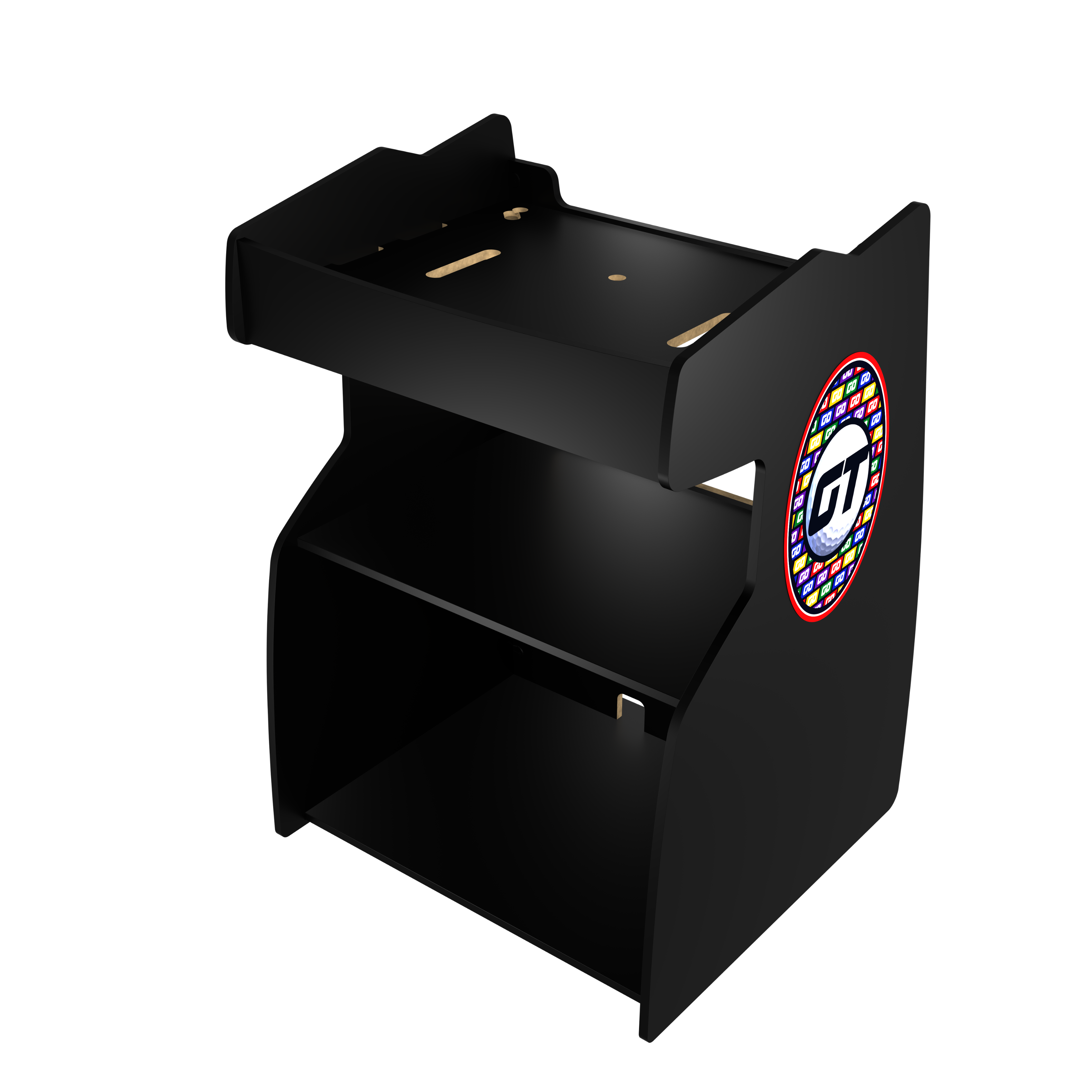 Angle. Incredible Technologies - Golden Tee GO Stand - Black.