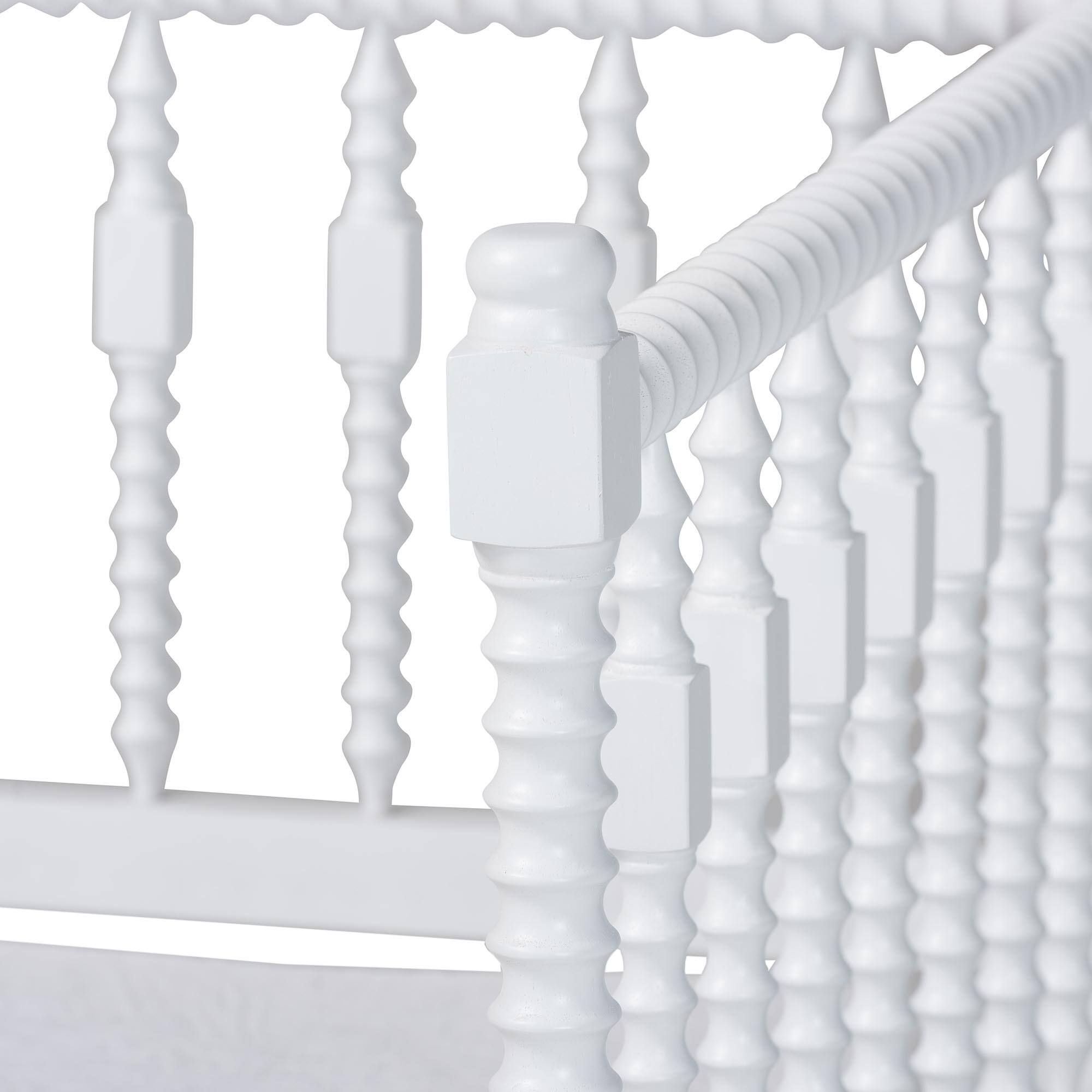 Alt View 1. Baxton Studio - Callison Spindle Daybed - Turned Farmhouse Sofa Bed with Spoked Frame Border, Twin - White.