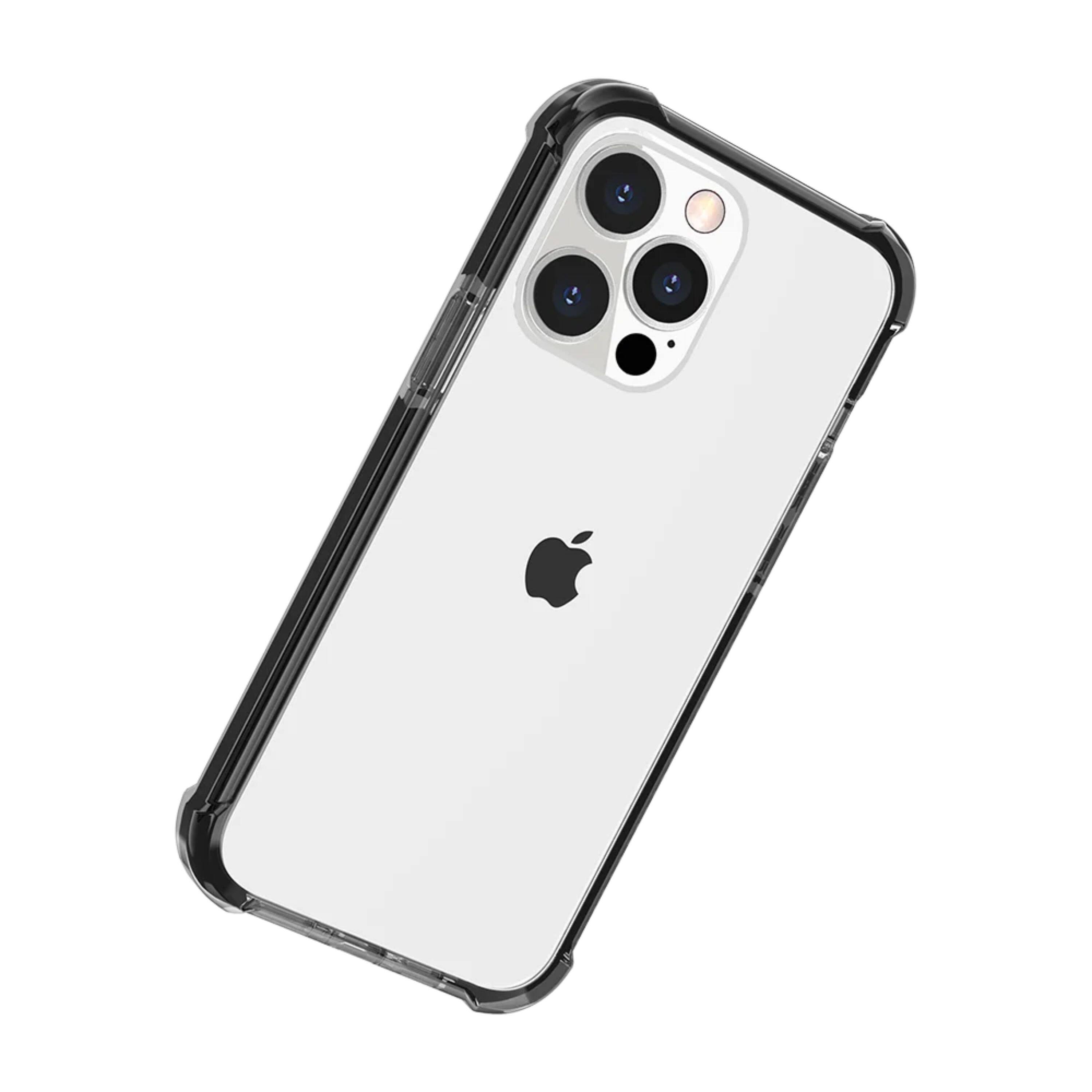 Left. Kitcheniva - Shockproof Acrylic Transparent Phone Case With 2 Pcs Screen Protectors For iPhone 15 Pro Max Black - Black.