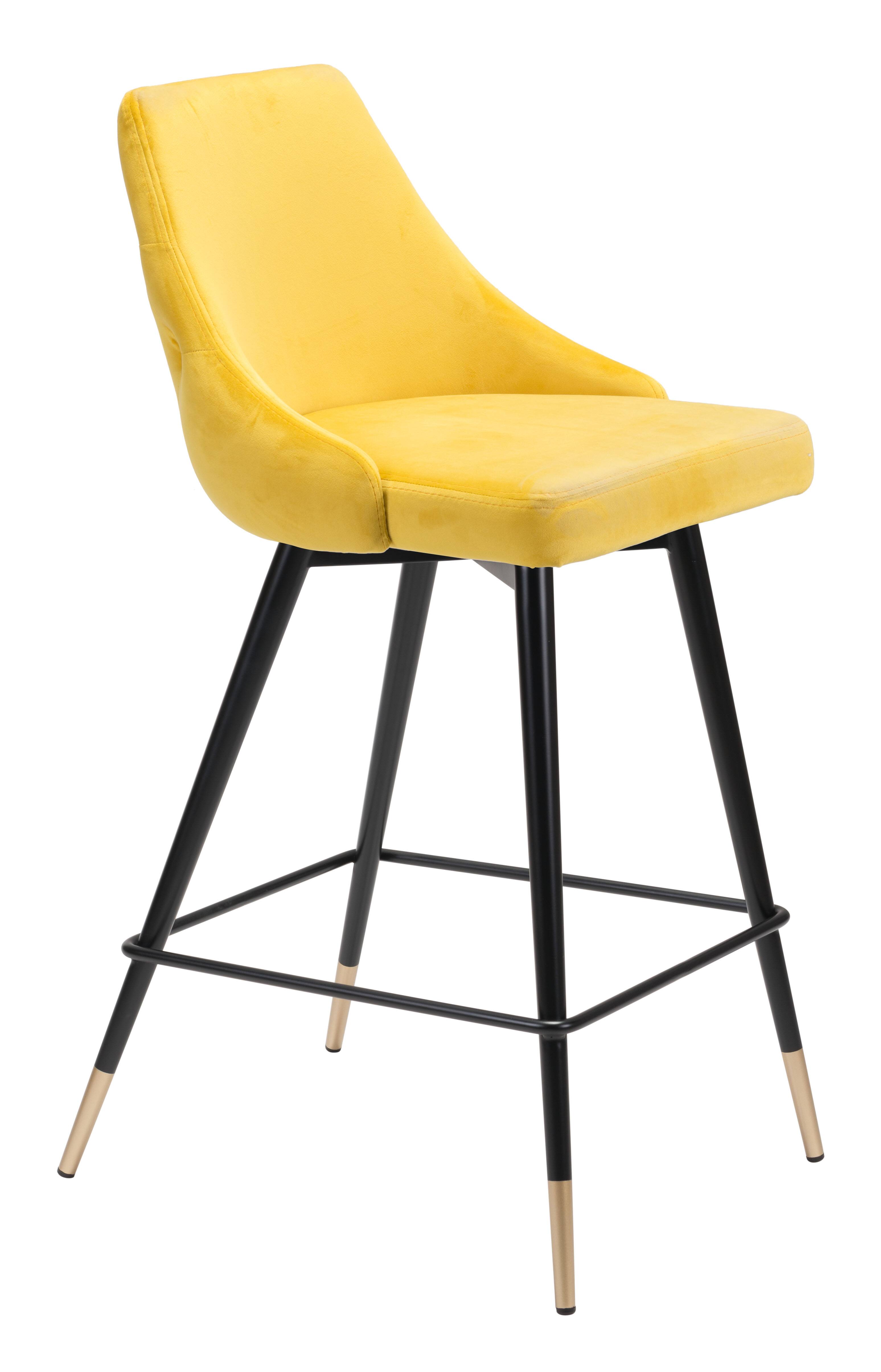 Front. Hivvago - Piccolo Counter Stool Yellow - Yellow.