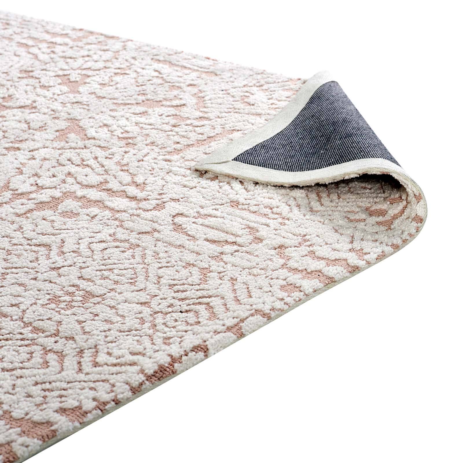 Alt View 2. Modway - Javiera Contemporary Moroccan Area Rug - Ivory and Cameo Rose.