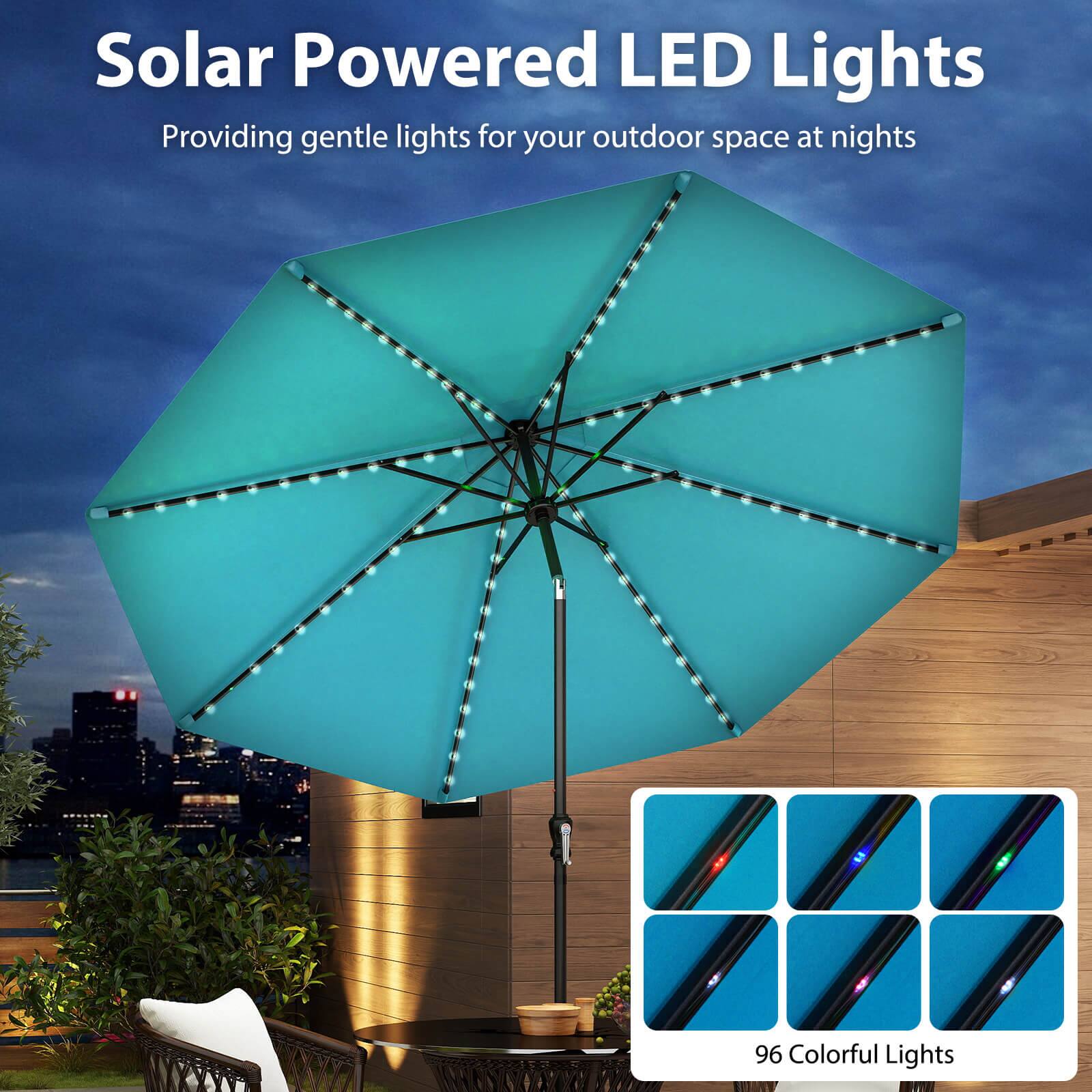 Solar Powered LED Lights  
Providing gentle lights for your outdoor space at nights  

96 Colorful Lights
