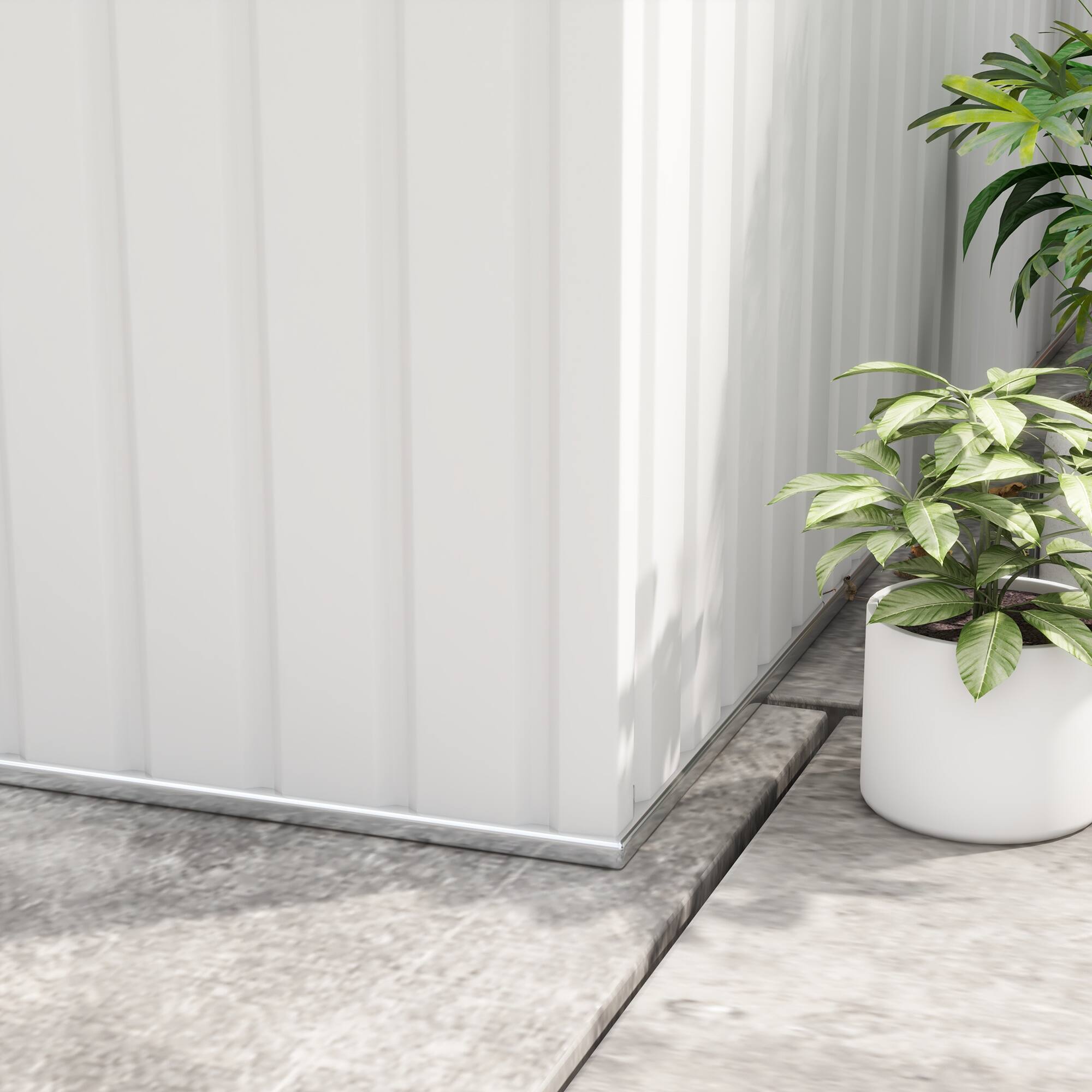 Alt View 8. Outsunny - 11' x 9' Outdoor Storage Shed, Garden Tool Metal Shed with Foundation Kit, Double Lockable Door.