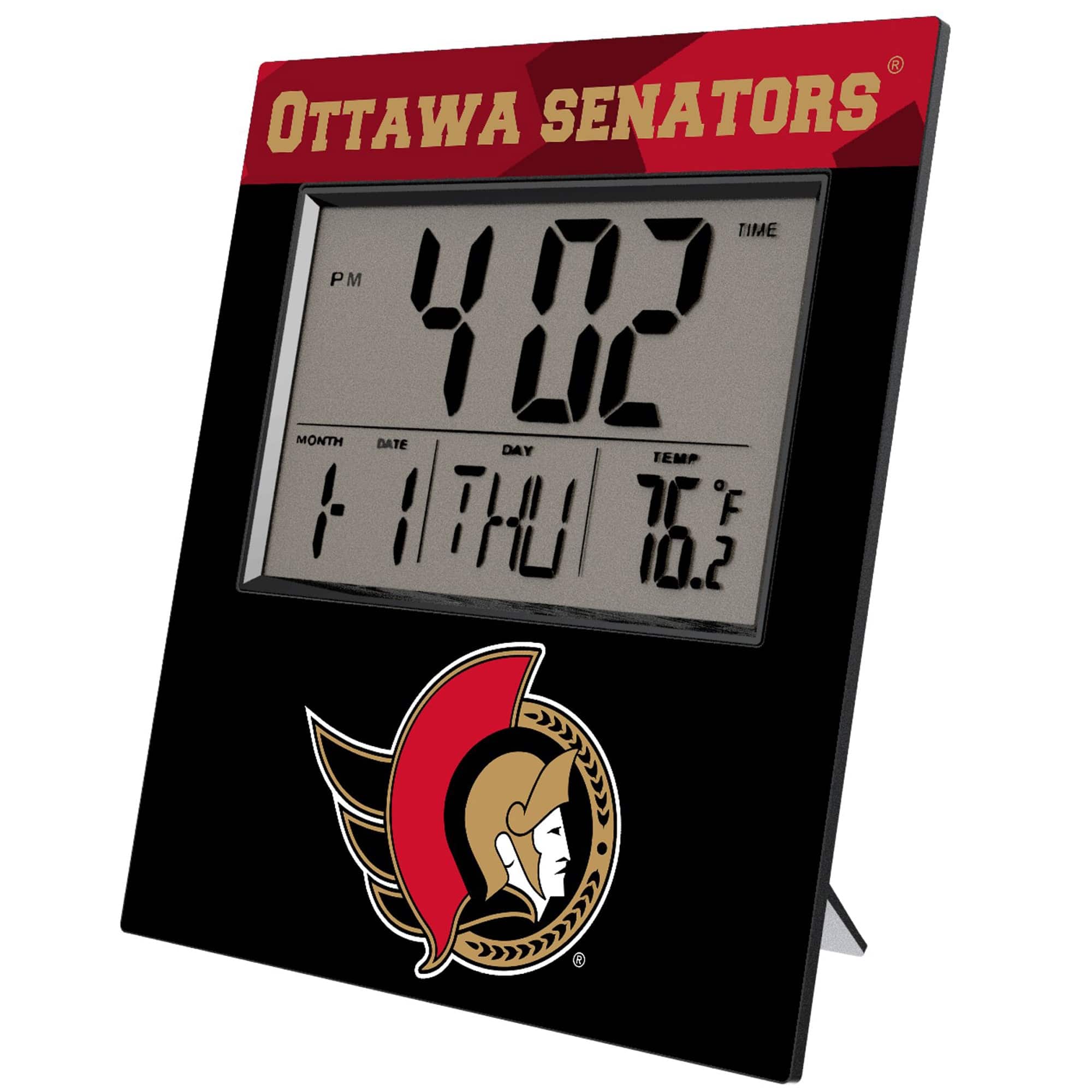 Keyscaper - Ottawa Senators Color Block Digital Desk Clock - Multicolor