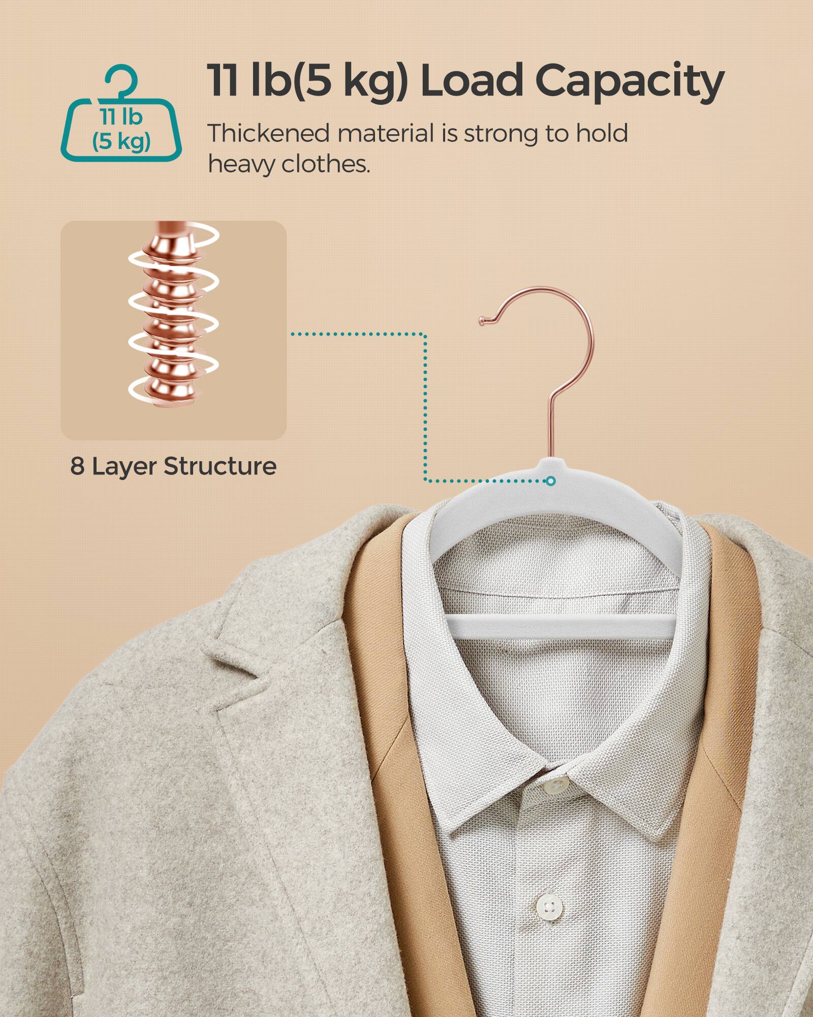 11 lb (5 kg) Load Capacity  
Thickened material is strong to hold heavy clothes.  
8 Layer Structure